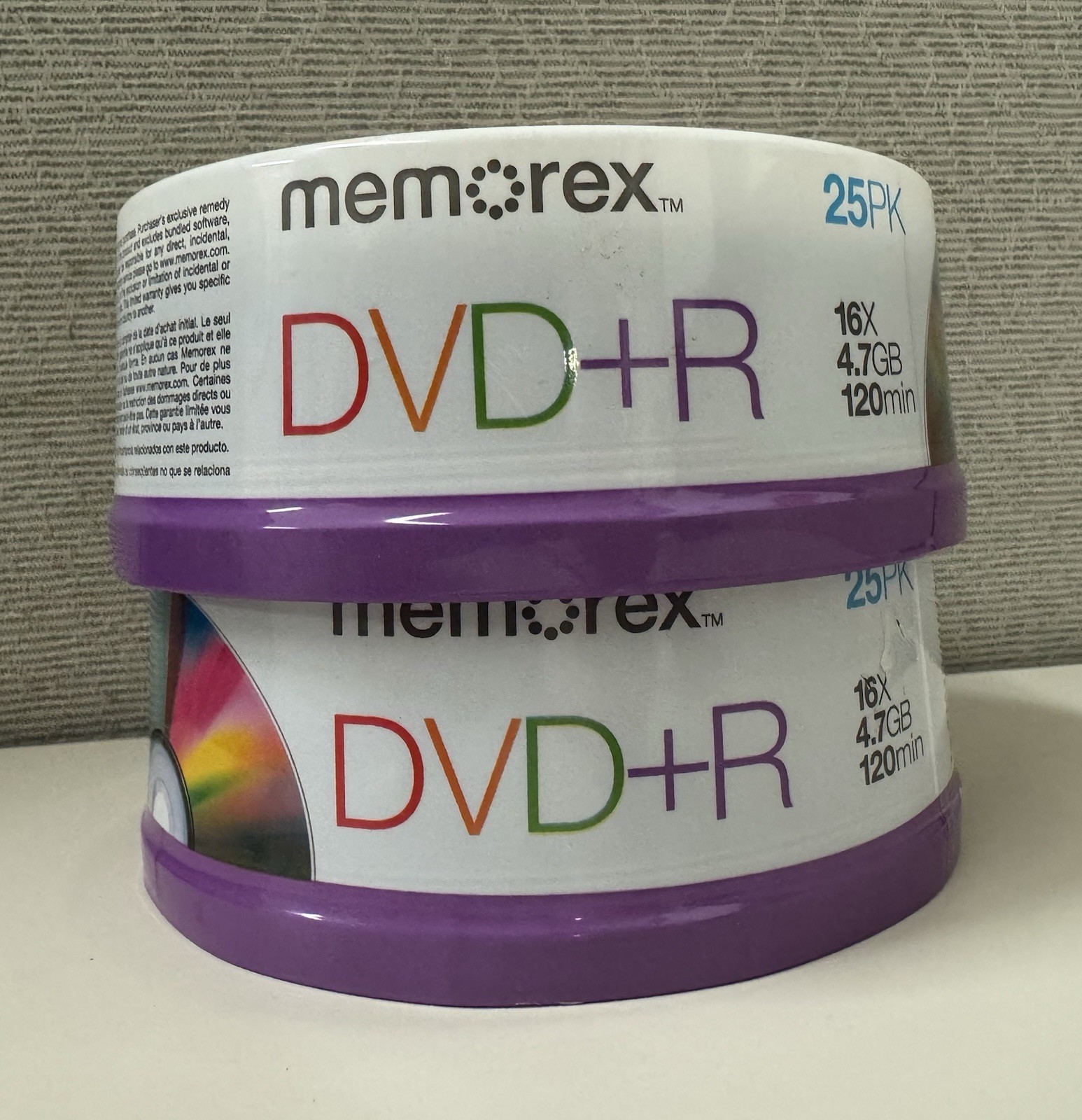 2X Memorex DVD-R 16x 4.7GB 120 Min 25 Pack Spindle - New & SEALED (50 Total) NOS