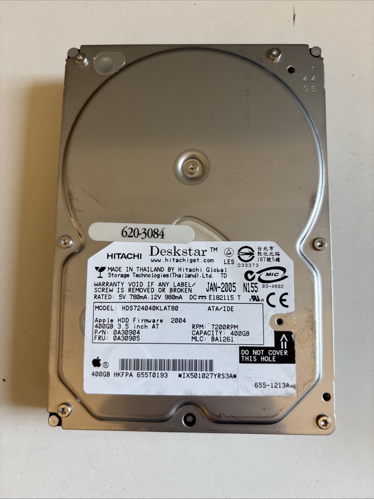 Apple XServe RAID Hitachi  HDS724040KLAT80 400GB HD ATA/IDE 0A30904 with tray