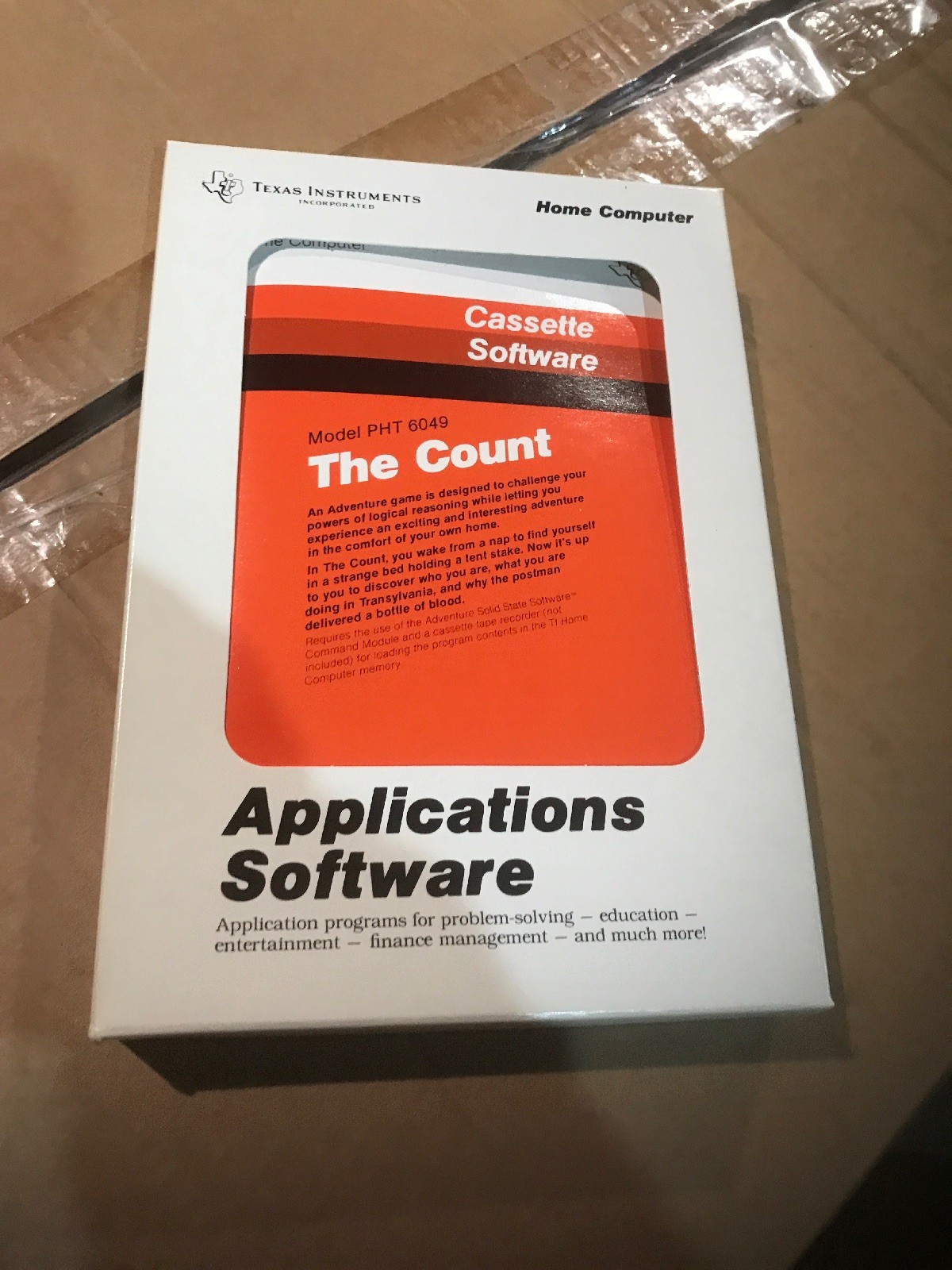Minty New Nos TI99-4a Home Computer The Count Cassette Rare PHT 6049