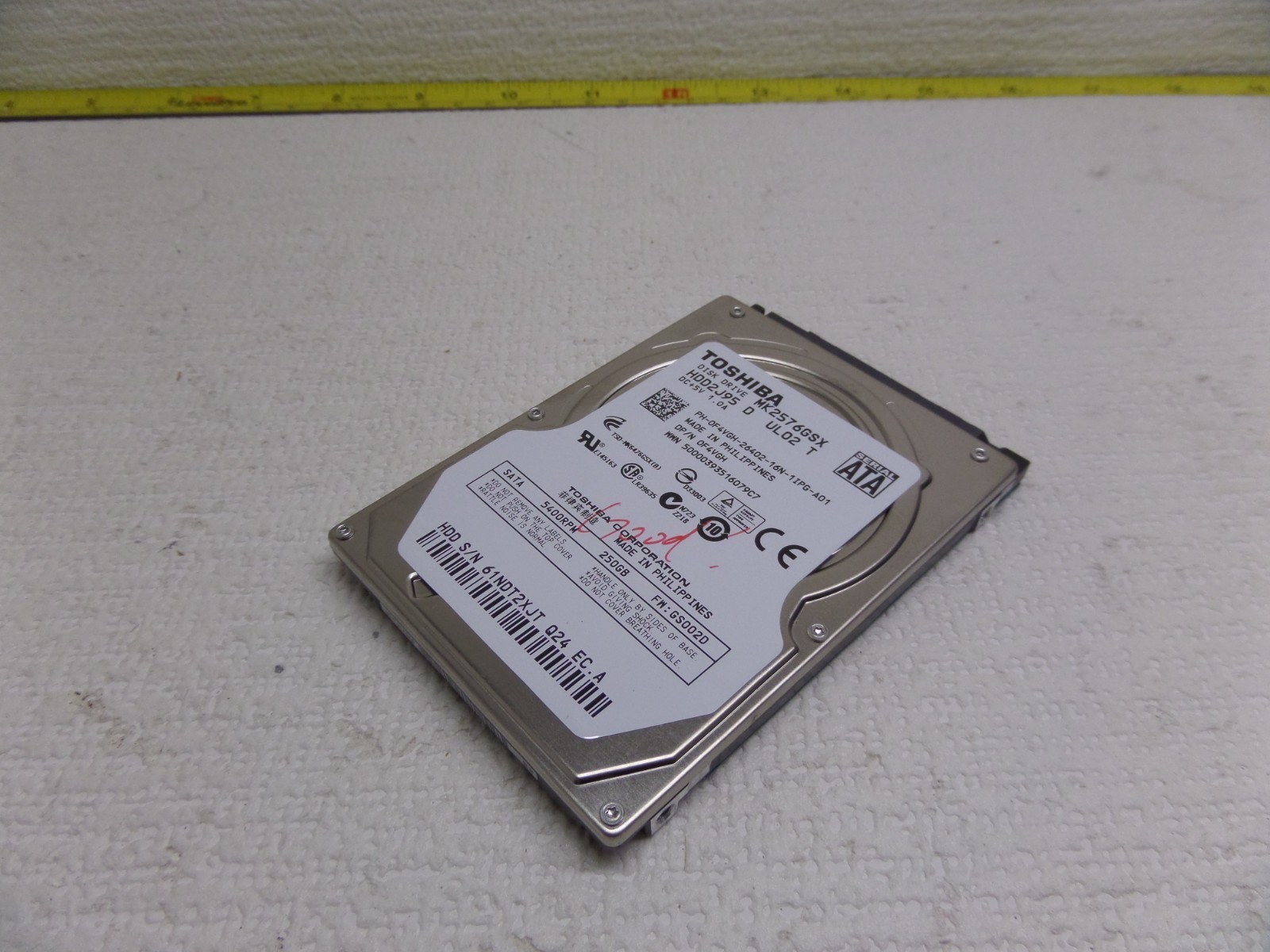 Toshiba MK2576GSX 250GB, Internal, 5400RPM, 2.5" (HDD2J95) HDD Hard drive