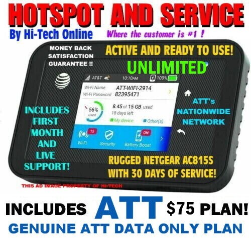 💥 HOTSPOT WITH ✅ UNLIMITED MONTH SERVICE INCLUDED ✅ ATT  ✅ EASY REFILLS
