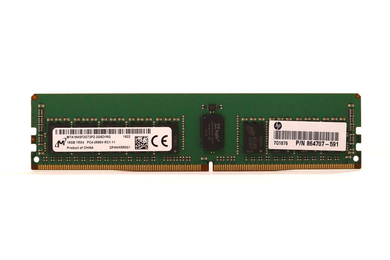 Micron 16GB 1Rx4 PC4-2666V-RC1-11 ECC REG Server Memory MTA18ASF2G72PZ-2G6D1RG