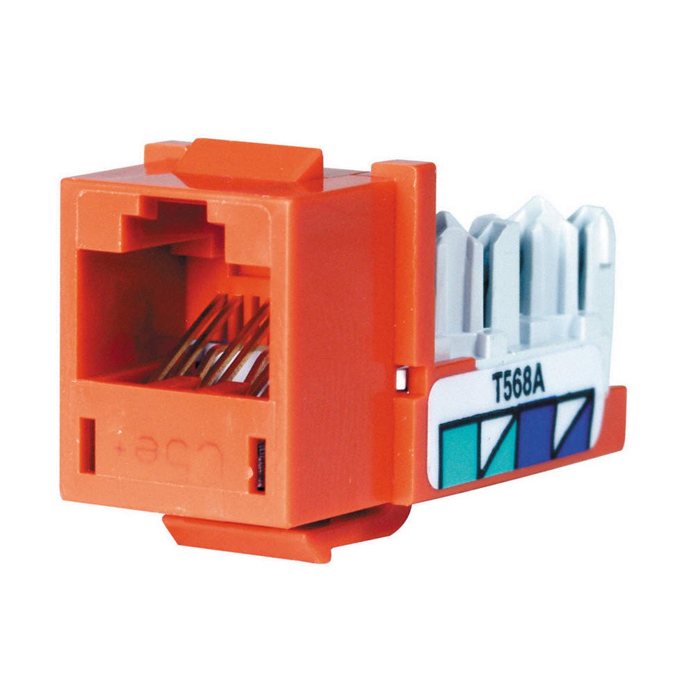 HUBBELL PREMISE WIRING HXJ5EOR Jack,Orange,Cat5e 5LV62