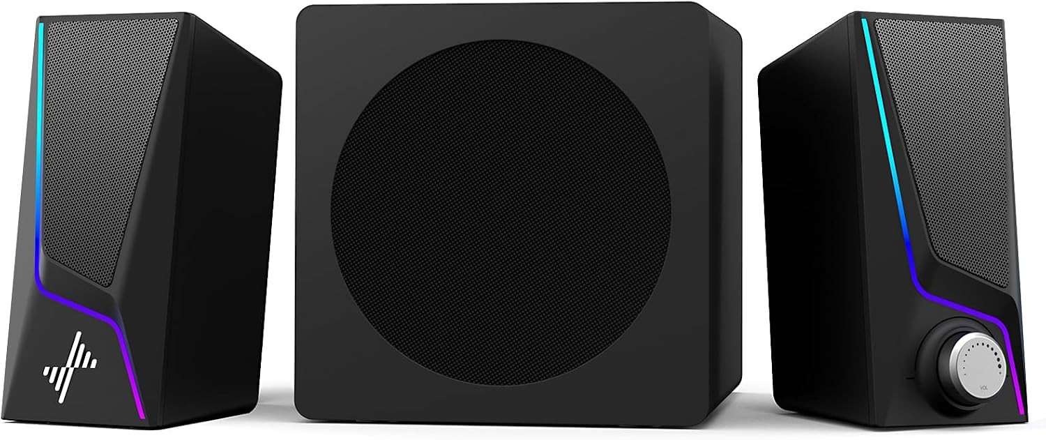 Computer Speakers with Subwoofer, 2.1 PC Speakers, Bluetooth 5.4 ,60W Peak Power