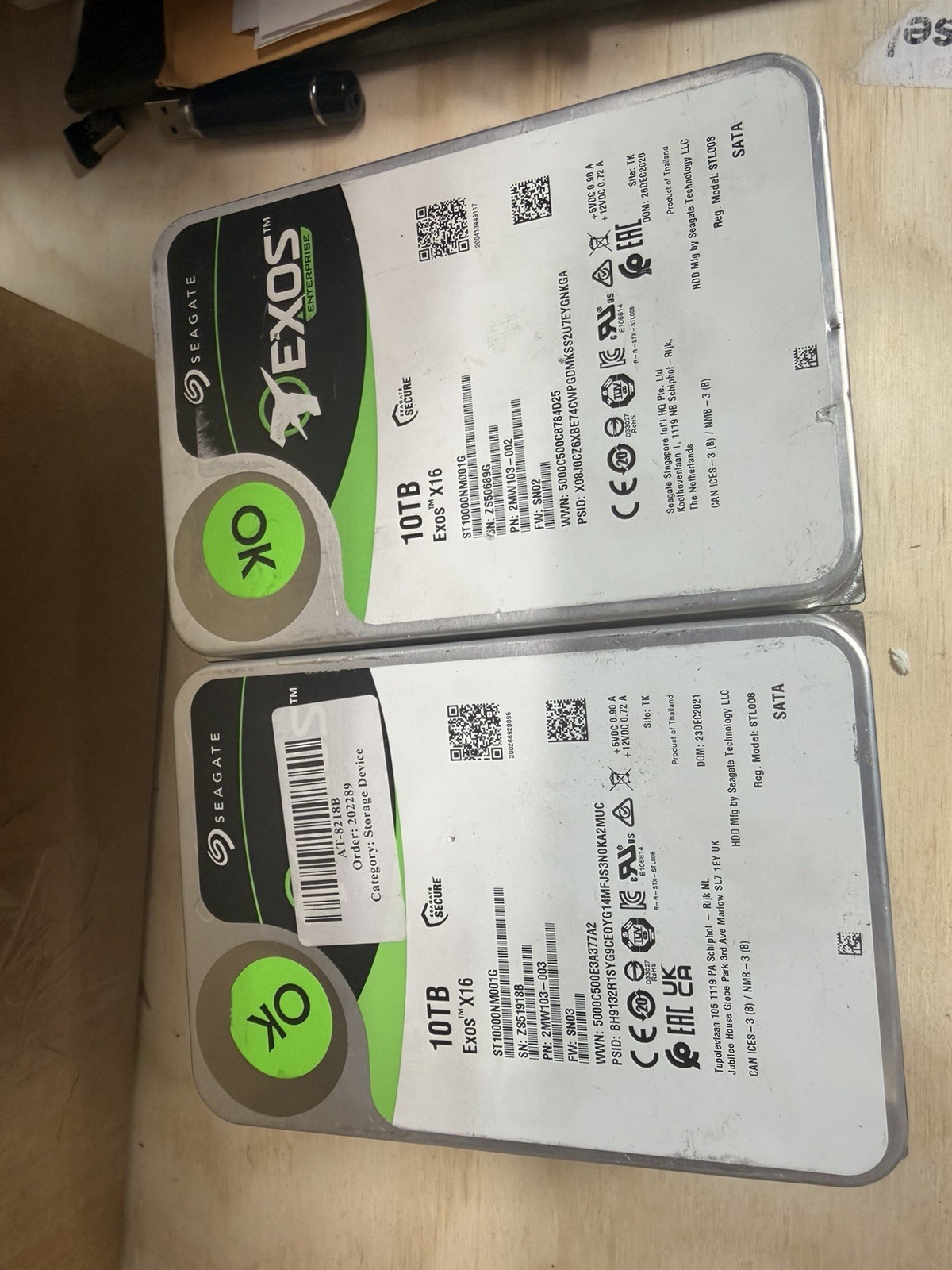Seagate Exos X16 10TB SATA 3.5” Enterprise HDD ST10000NM001G 2MN103-002