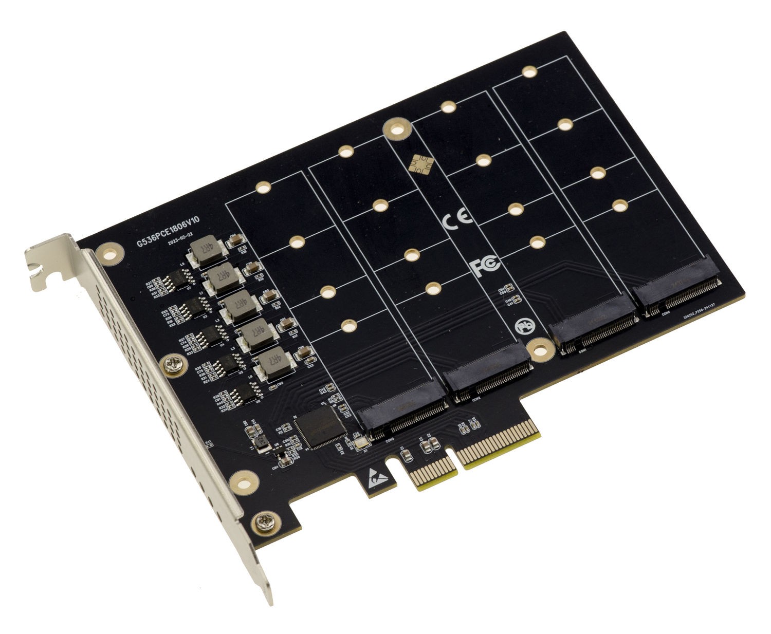KALEA-INFORMATIQUE PCIe 3.0 x4 Controller Card for 4 M.2 NVMe SSDs M Key