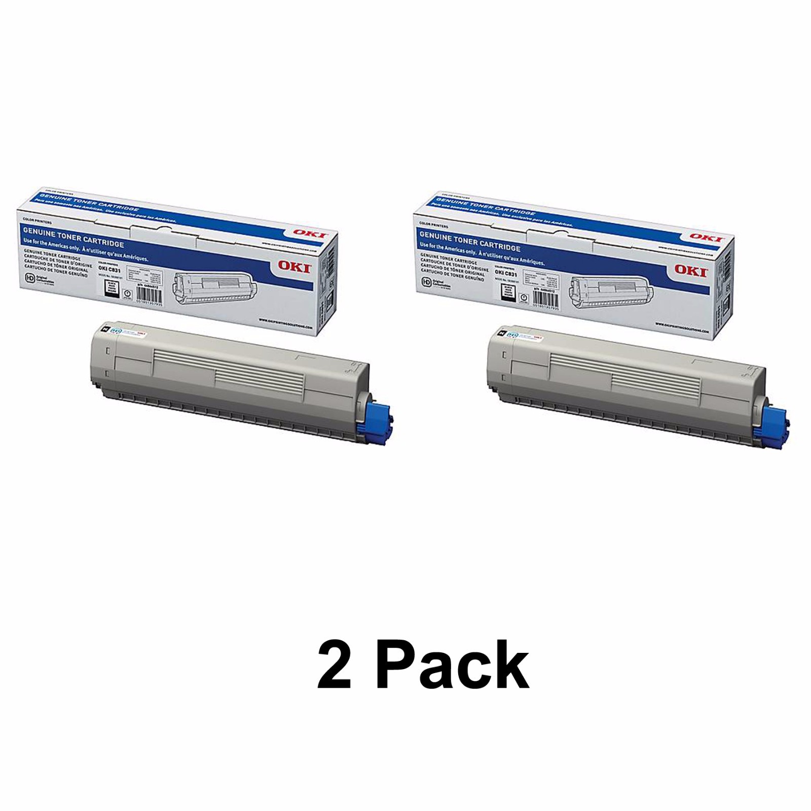 2 Okidata C831dn MC873dn MC873dnx C831n MC873dnc Black Toner Cartridge 44844512