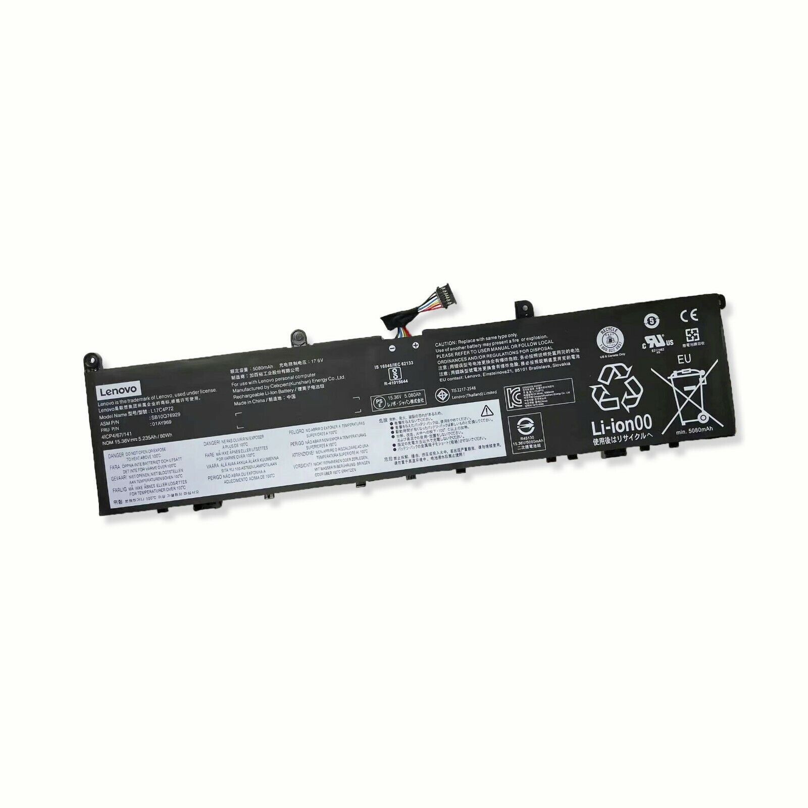 Genuine Battery L17M4P72 L17C4P72 For Lenovo ThinkPad P1 X1 Extreme 1st 2nd Gen