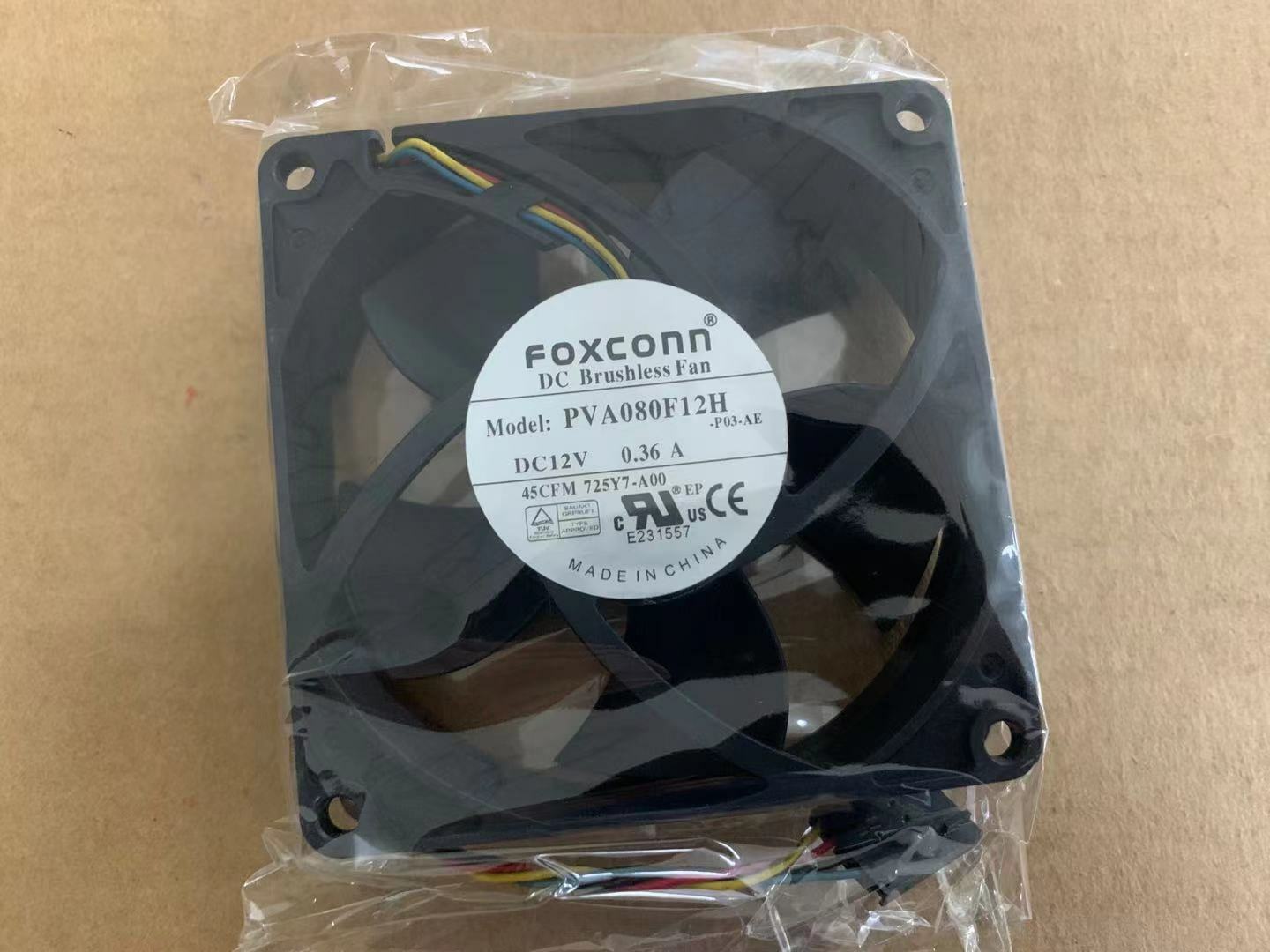 1pcs Foxconn PVA080F12H Fan 8020 12V 0.36A for Dell Computer 5pin 80*80*20MM 