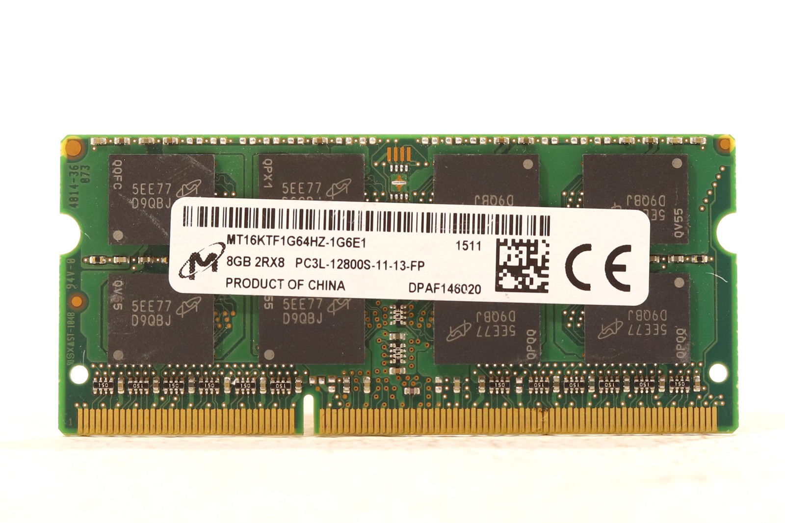 Micron 8GB 2Rx8 PC3L-12800S-11-13-FP Laptop Memory P/N: MT16KTF1G64HZ-1G6E1