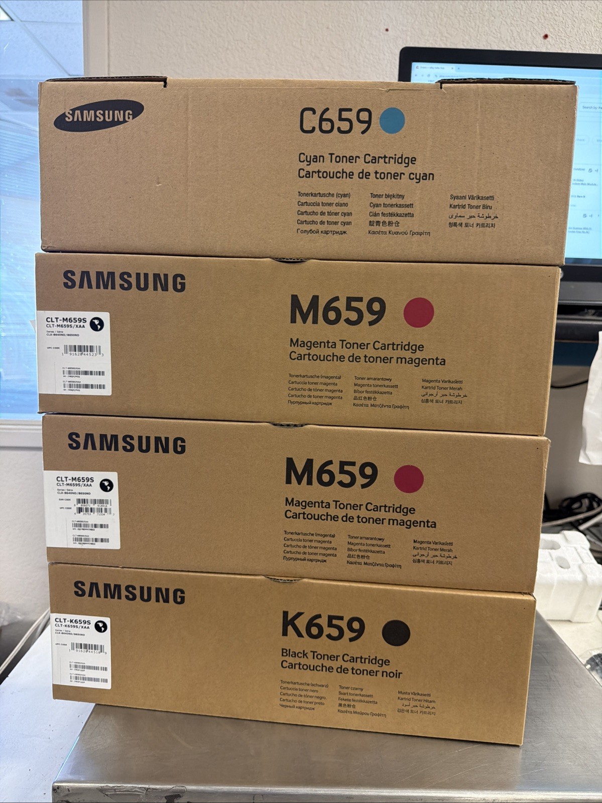 Lot of 4  GENUINE SAMSUNG CLT-659S 1-CYAN-1 MAGENTA 1-Black SEALED BOXES