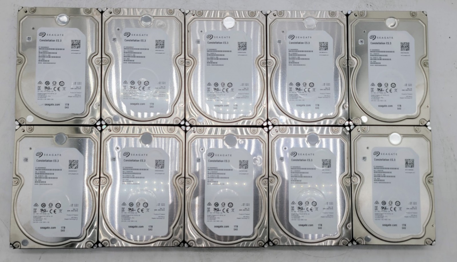 Lot of 10 SAS Seagate Constellation ES.3 ST1000NM0023 1TB 6GB/s 3.5" SAS HDD