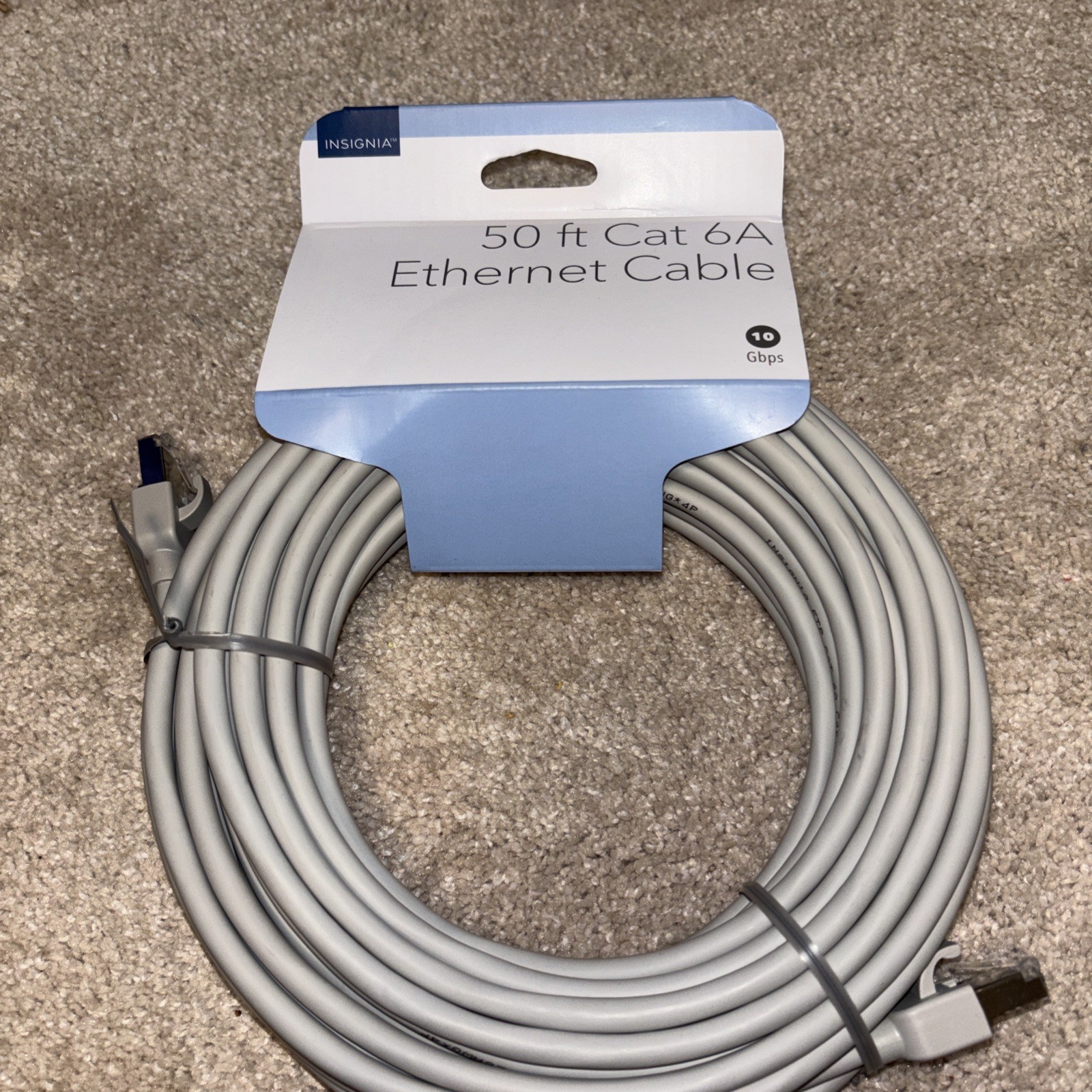 Insignia- 50' Cat-6 Ethernet Cable - Gray 19gps Please See Desc