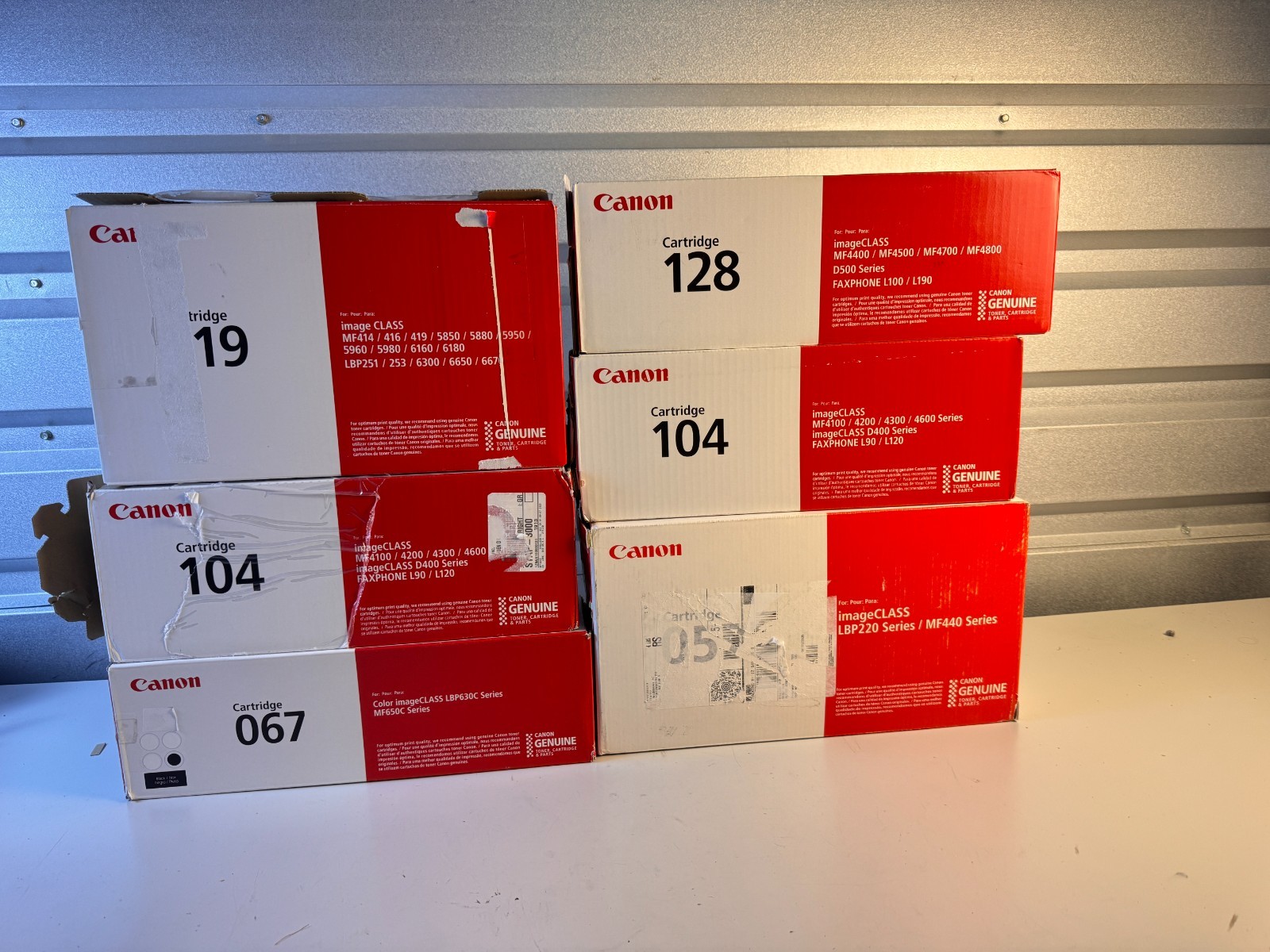 Canon Genuine OEM Toner Lot of 6 Cartridges 119 128 104 057 067 Used Open Box
