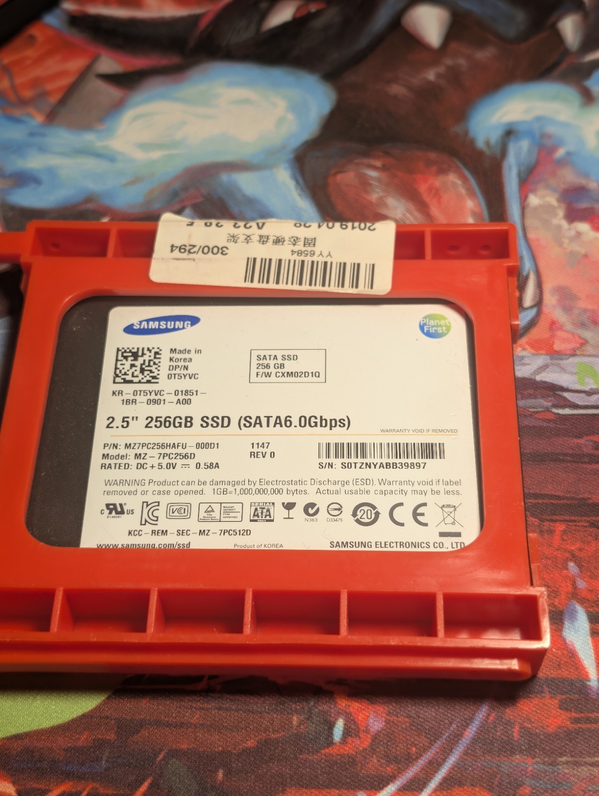 256GB SSD Solid State Drive - Samsung  + Hotswap Caddy+ Dell SATA Cable