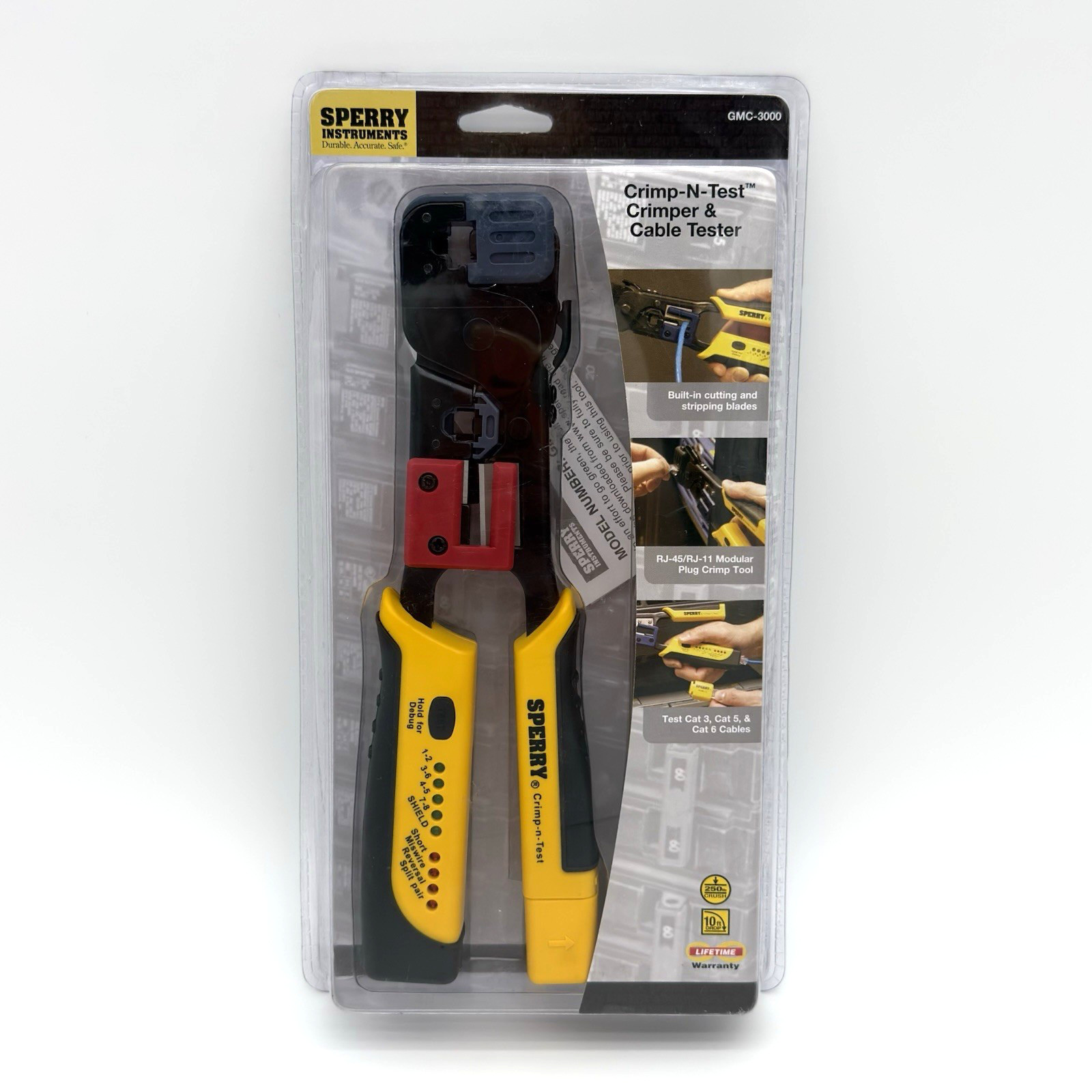 NEW Sperry Instruments GMC-3000 Modular Crimper & Cable Tester  Yellow