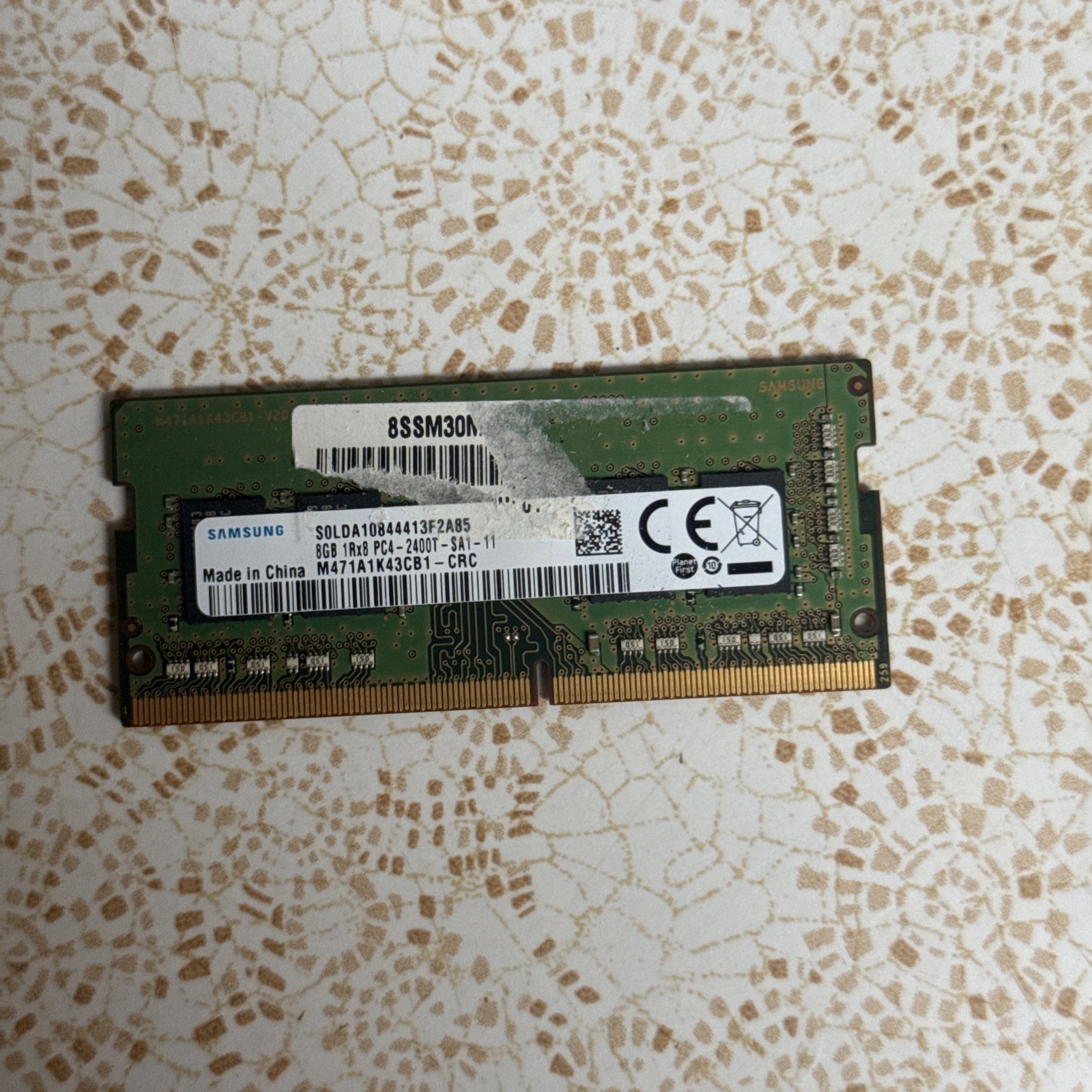 Samsung 8GB 1Rx8 DDR4 1Rx8 PC4-2400T SoDimm Laptop Memory Ram M471A1K43CB1-CRC