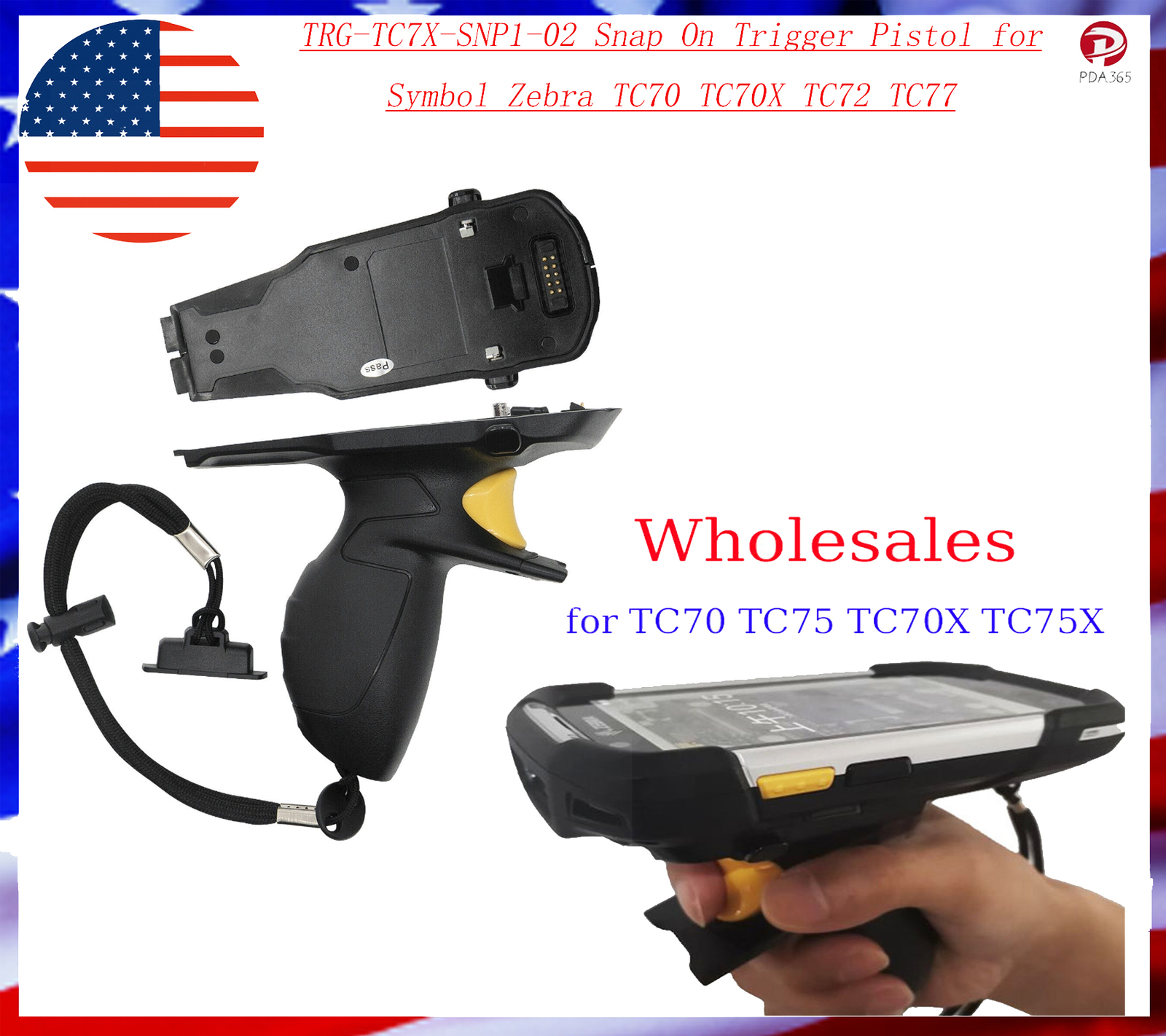 OEM TRG-TC7X-SNP1-02 Snap On Trigger Pistol for Symbol Zebra TC70 TC75 TC72 TC77