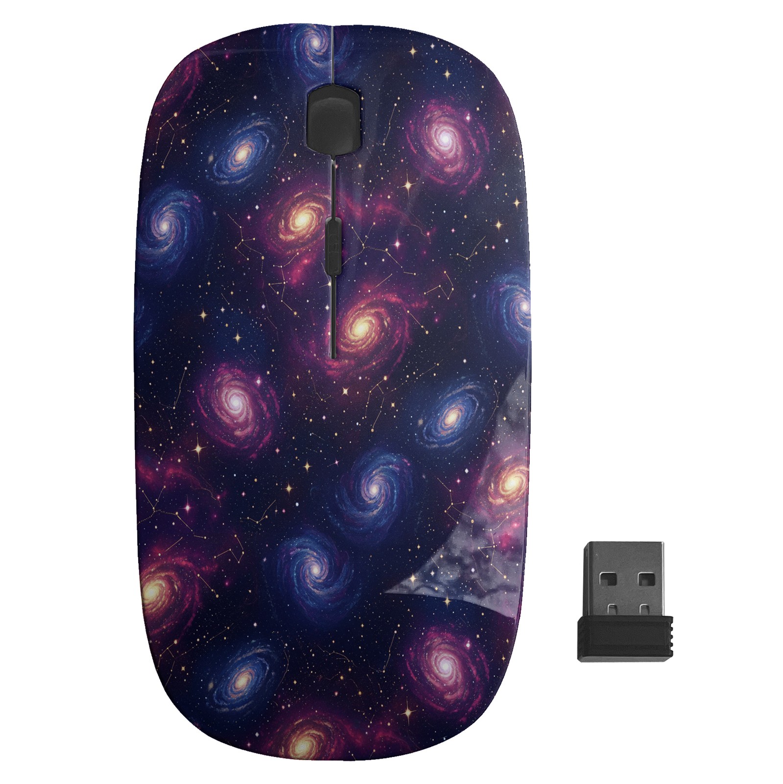 Galaxies Constellations Cosmic Pattern, Optical Wireless Mouse, Desktop Laptop