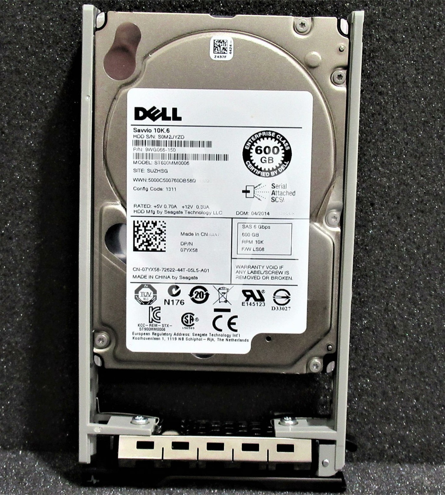 7YX58 ST600MM0006 Dell 600GB 10000RPM 6Gbps 2.5" SAS Server HDD Hard Drive