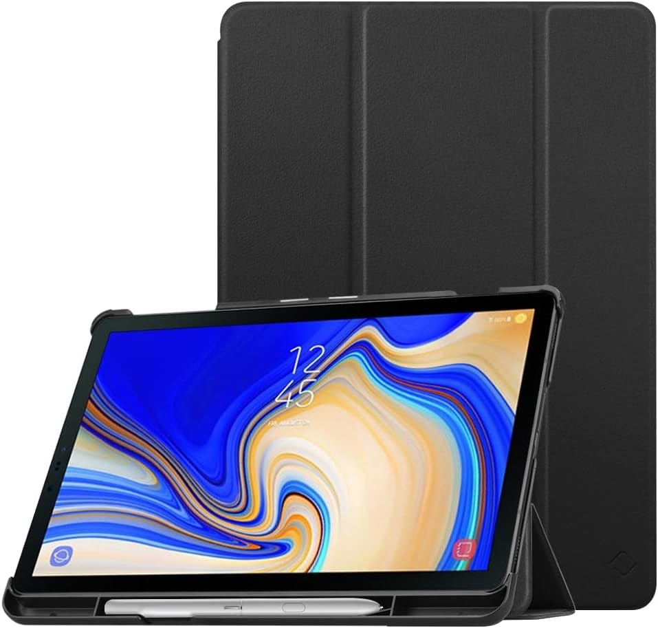 Ultra Thin Tri-Fold Stand Cover Case for Samsung Galaxy Tab S4 10.5 2018, Black
