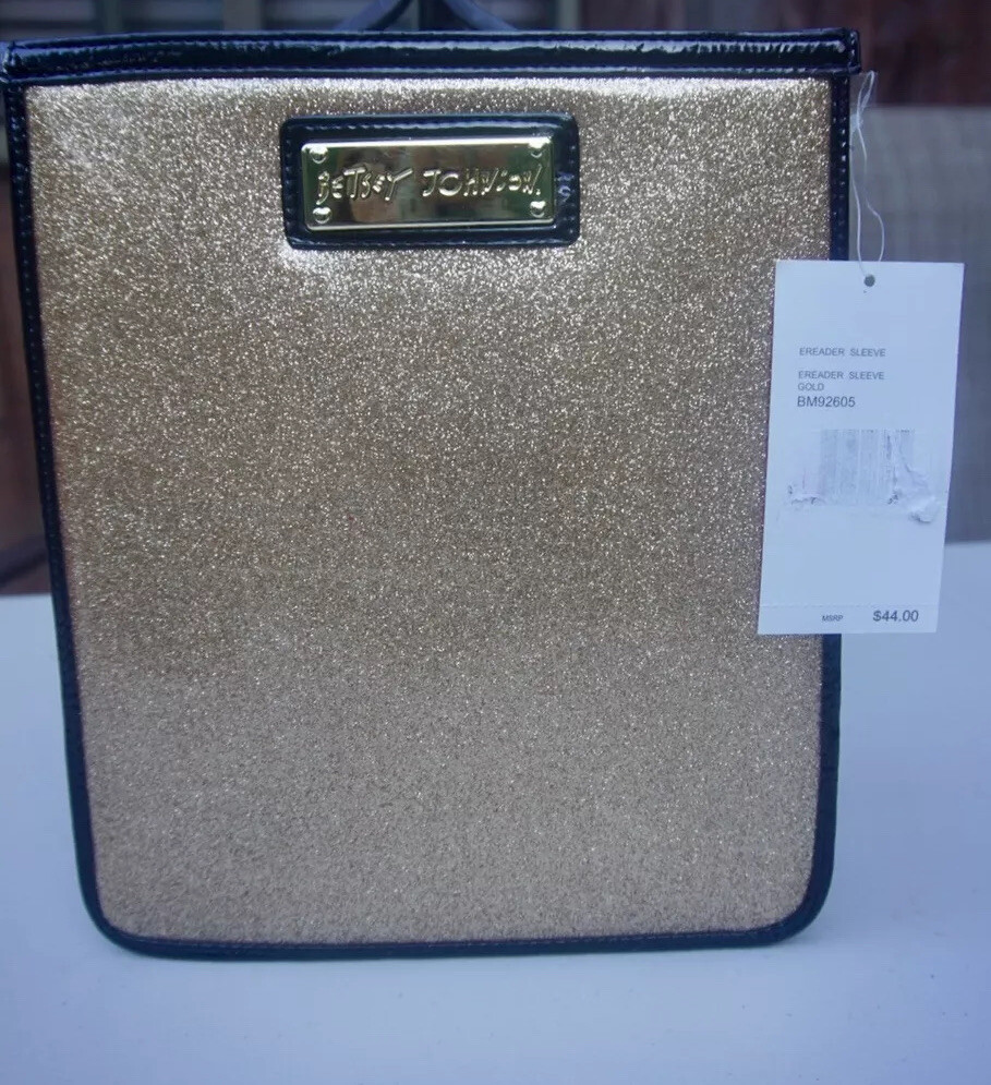 Betsey Johnson E-Reader Ipad Tablet Case Metallics Gold Sleeve BM92605