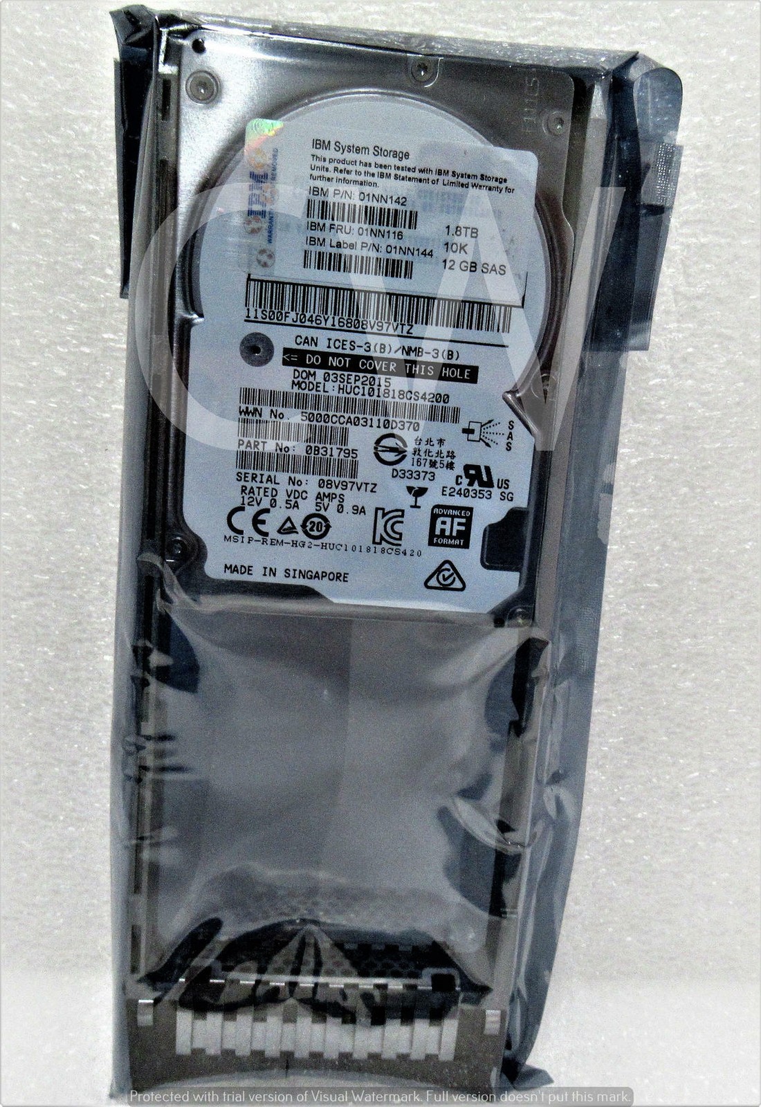 0B31795 IBM HUC101818CS4200 1.8TB 10K 12Gb/s 2.5" SAS Hard Drive For V5000 GEN2
