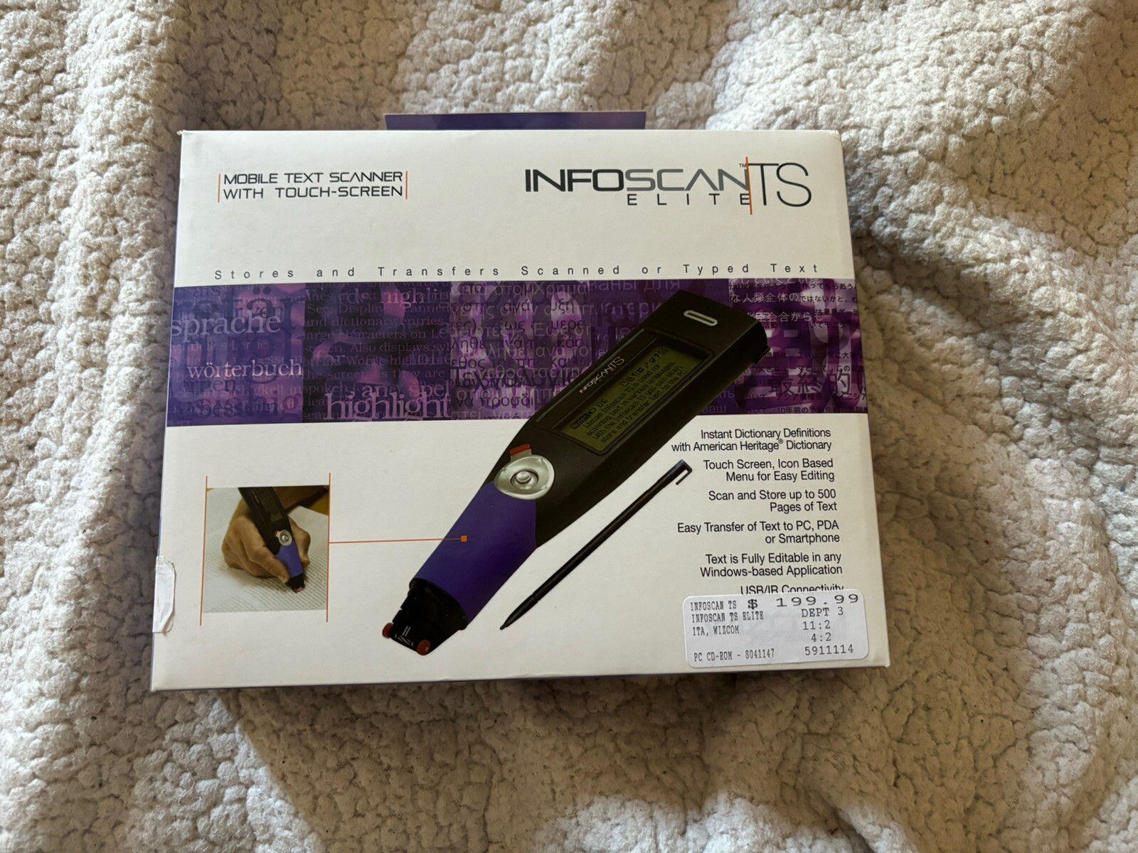 NEW SEALED WIZCOM INFOSCAN TS ELITE  MOBILE TEXT SCANNER WITH TOUCH SCREEN