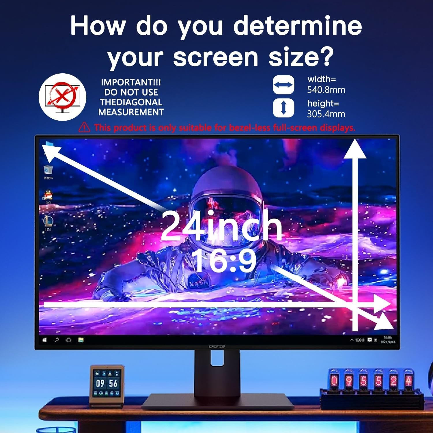 3 Pack Computer Privacy Screen 24” for 16:9 Widescreen Removable Halloive