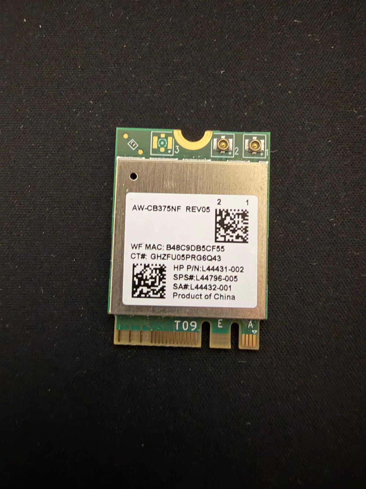 Internal Realtek Wireless 802.11AC Card - Realtek 8822CE - Model L44431-002