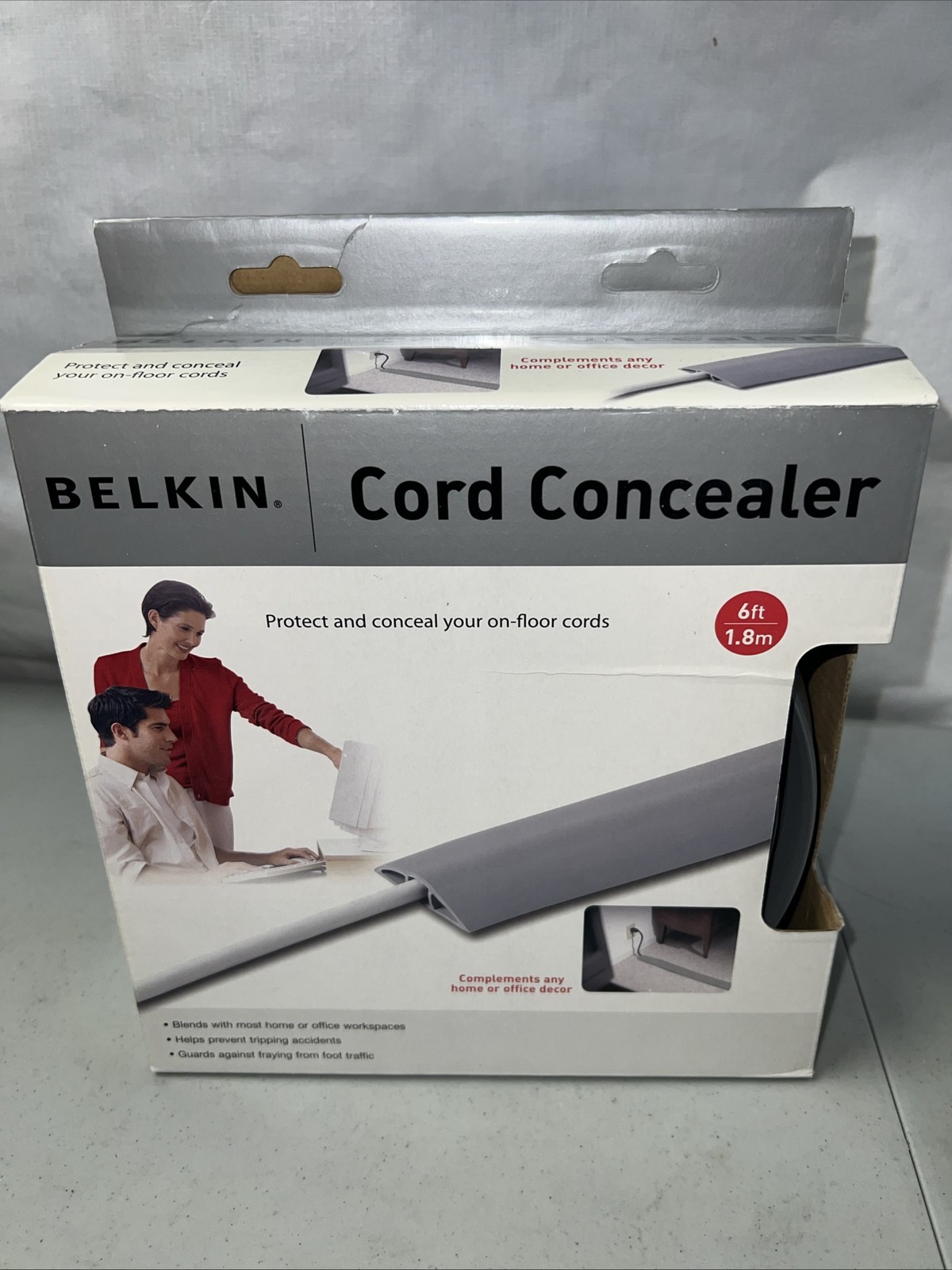 Belkin Cord Concealer 6ft 1.8m Floor Cable Cover Wire Management Raceway