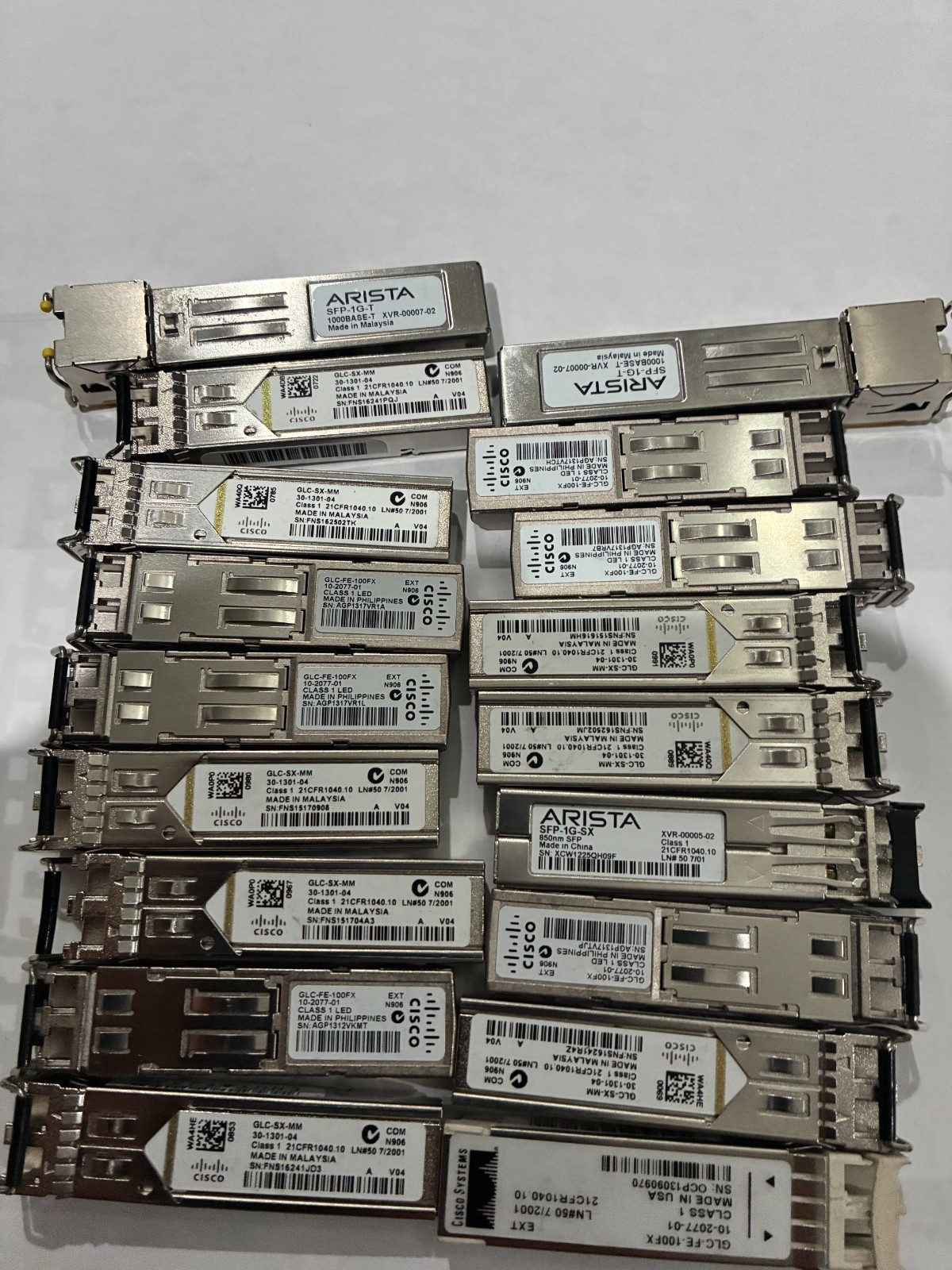 LOT OF 250 SFP Transceivers: Cisco, Nokia, Alcatel- Lucent, 10-2077-01 MIX BRAND