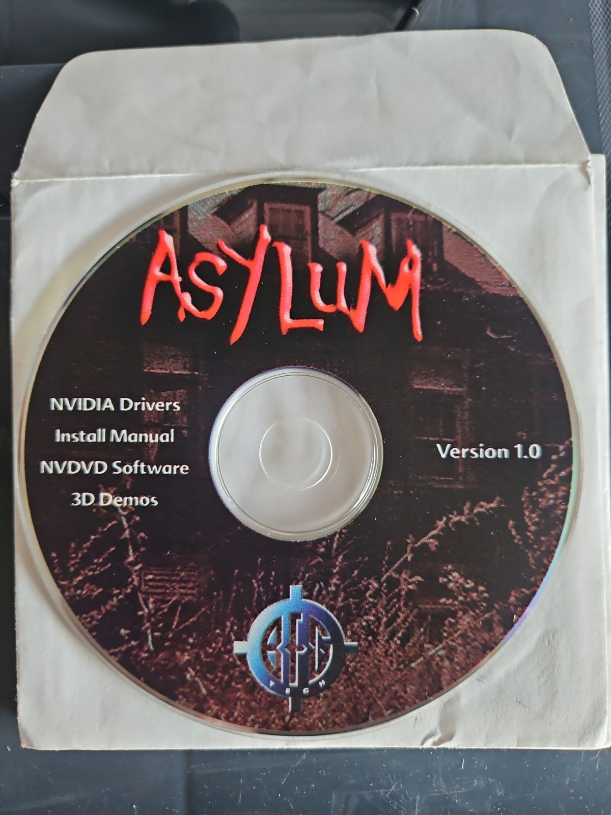 RARE NVIDIA BFG TECH ASYLUM Driver Support Disk