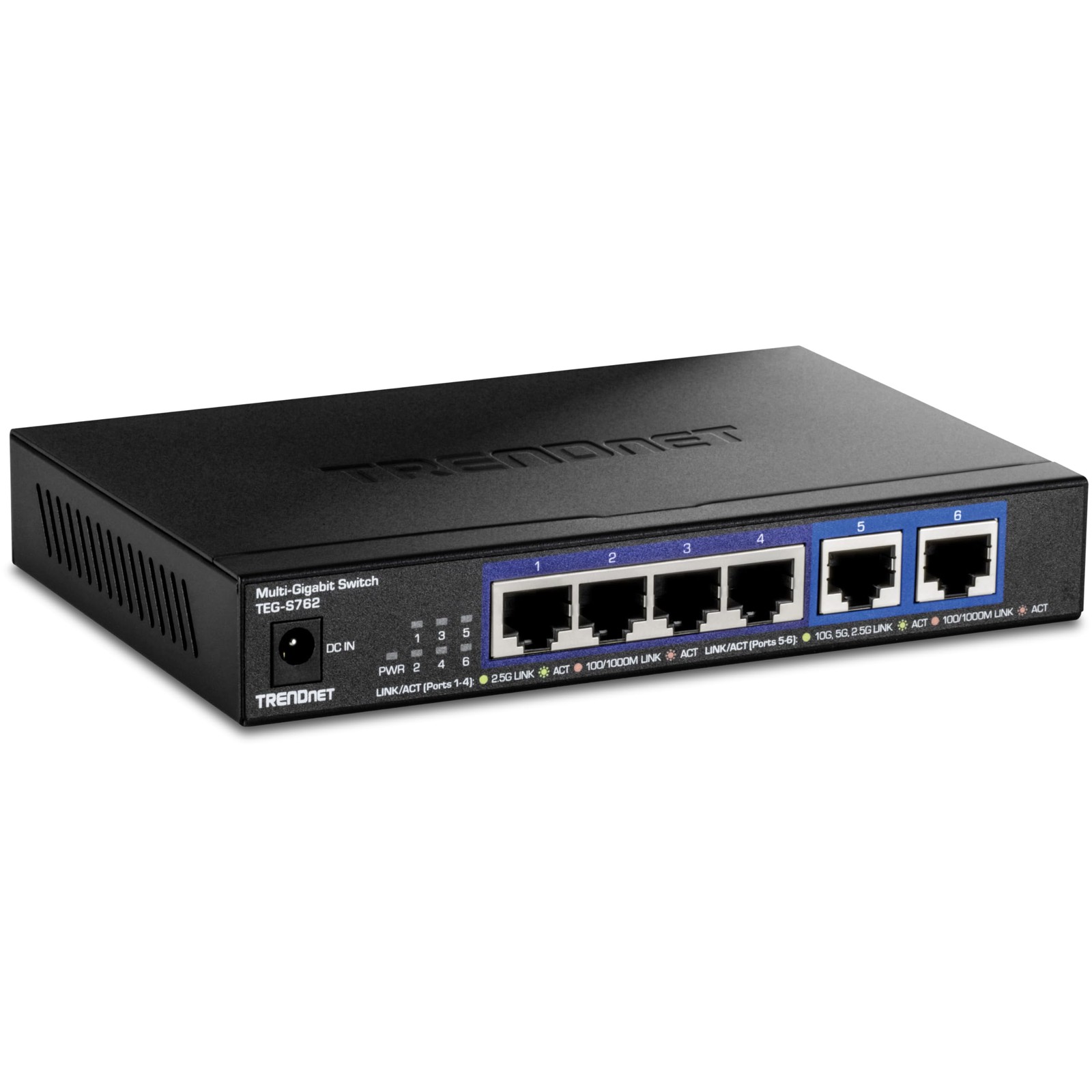 6-Port 10G Switch, 4 x 2.5G RJ-45 Base-T Ports, TEG-S762