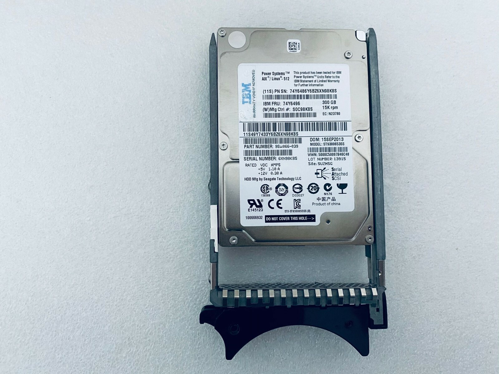 IBM 300GB 74Y6496 74Y6486 74Y6492 74Y6497 300GB 2.5" 15K 6Gb/s SAS Hard  Drive