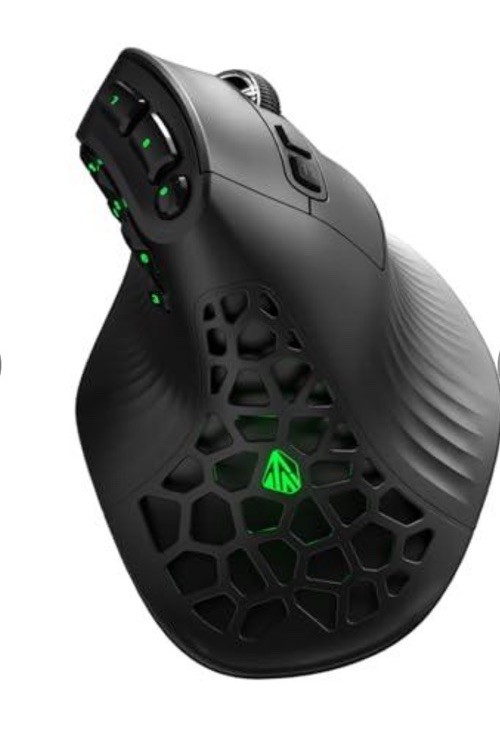 SOLAKAKA E9 Vertical MMO Gaming Mouse, RGB, Tri-Mode, 10 Side Buttons - Black