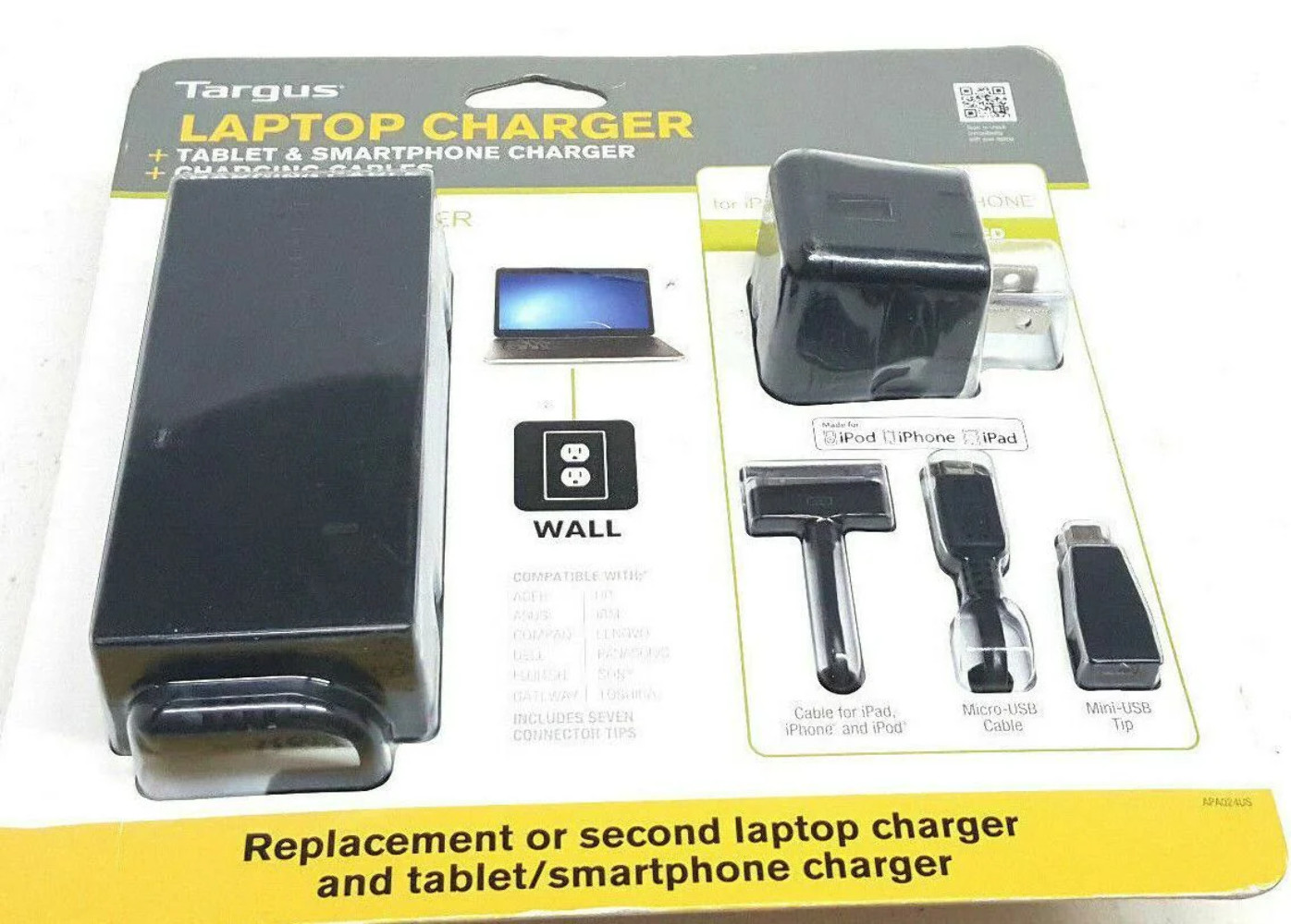Targus Laptop Charger + Tablet & Smartphone Charger APA024US ~ New Sealed