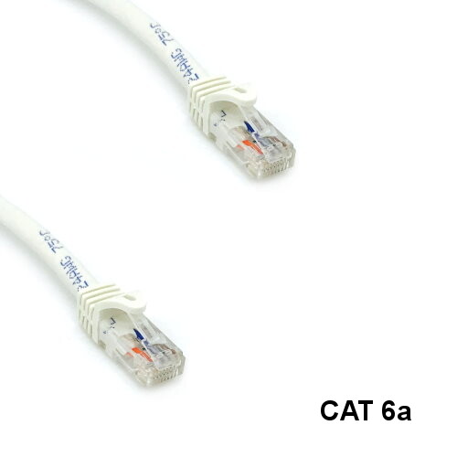 Kentek White 50ft Cat6A UTP Cable 24AWG 600MHz RJ45 Ethernet Router Pure Copper