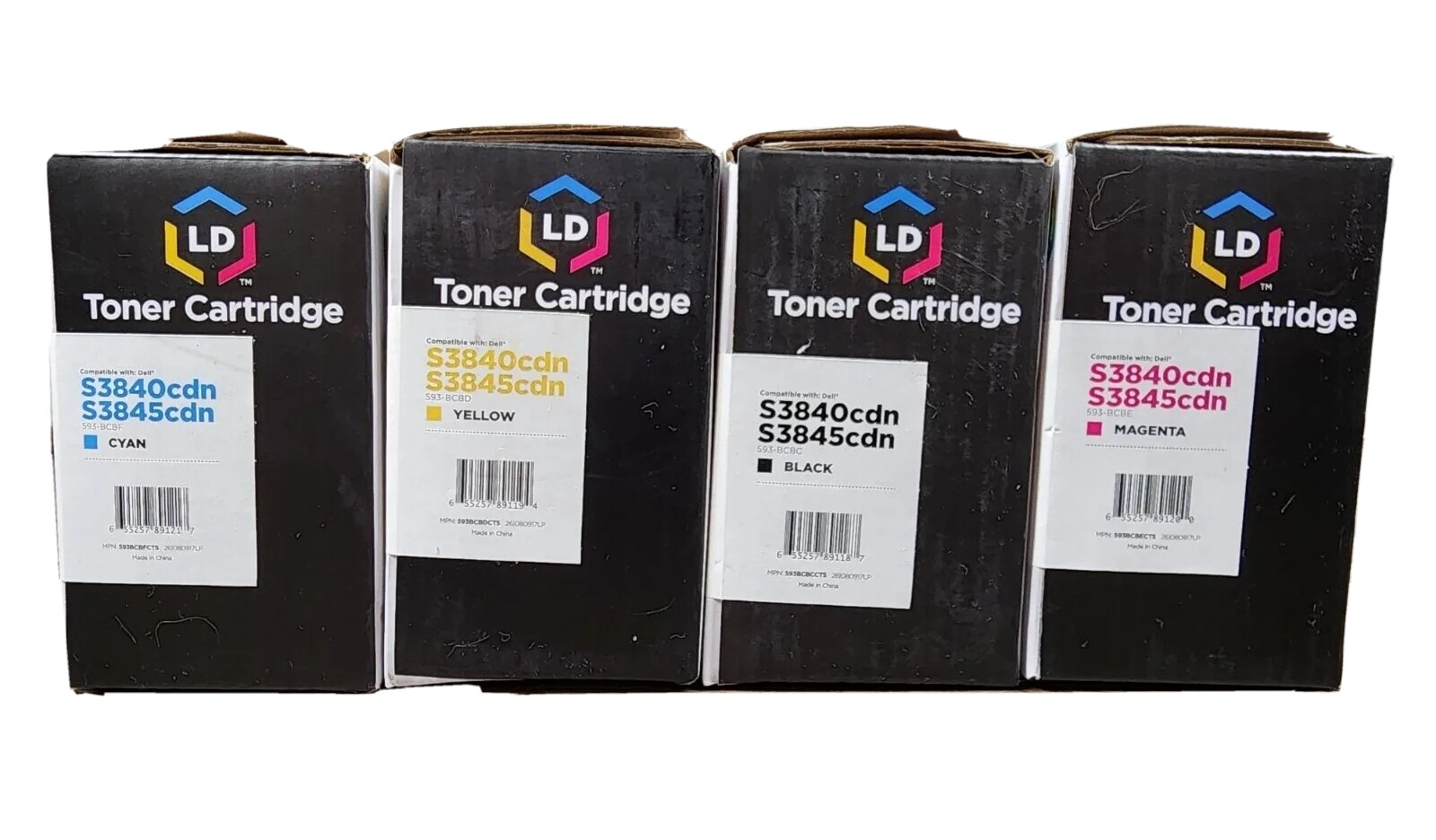 LD Toner Cartridges Black, Yellow, Magenta & Cyan For Dell S3840cdn, S3845cdn