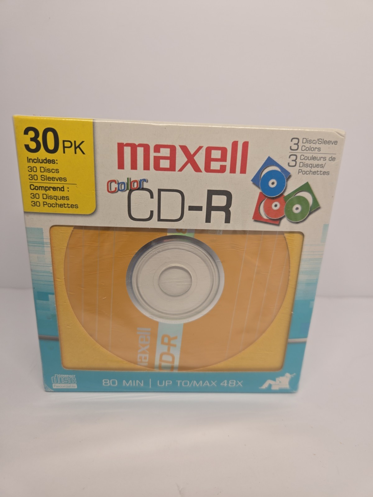 MAXELL 700MB 30pk Color CD-R 80 Min Individual Cases  NEW Sealed.
