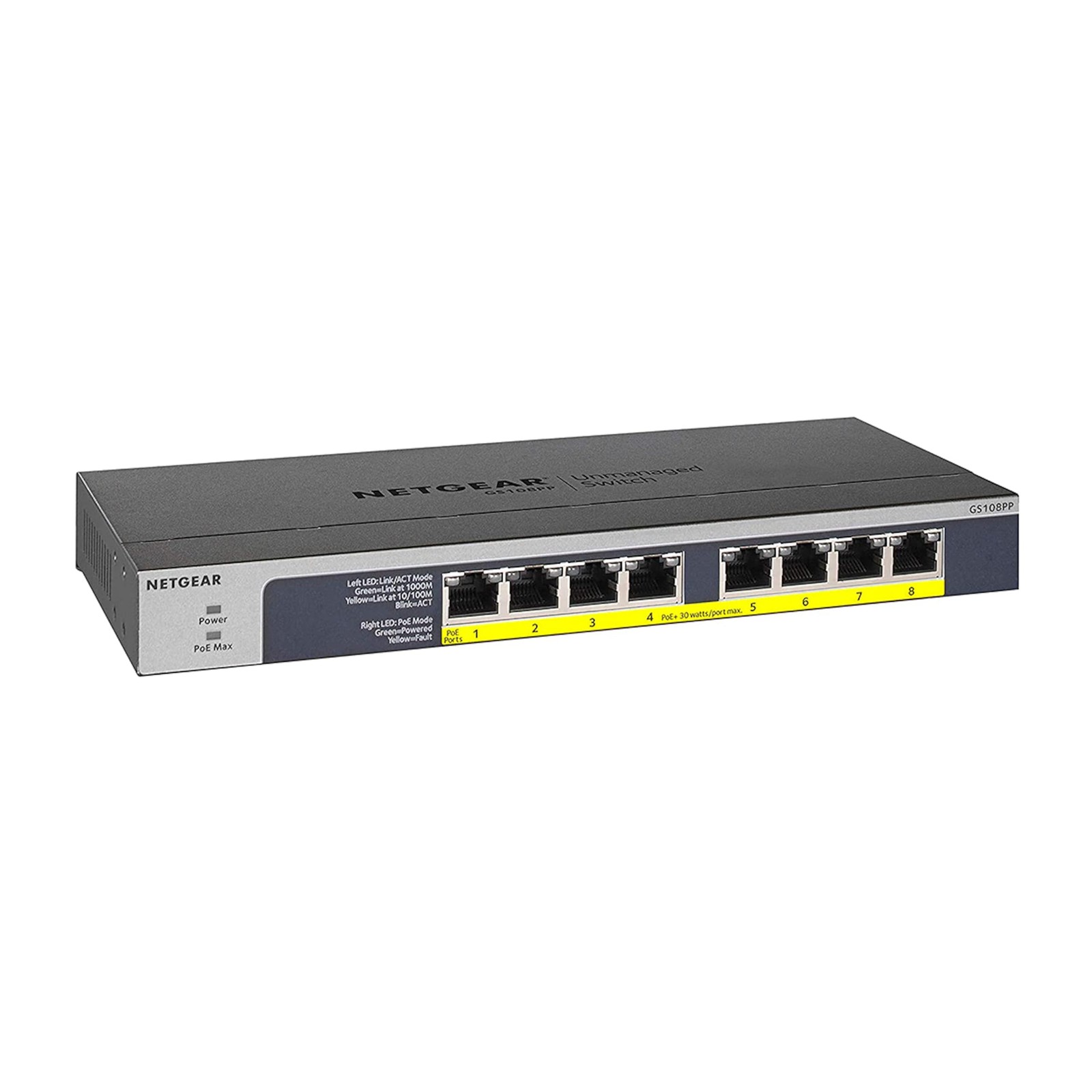 NETGEAR 8-Port PoE Gigabit Ethernet Unmanaged Network Switch (GS108PP)
