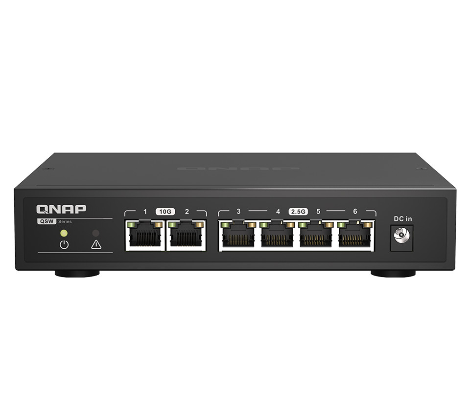 QNAP QSW-2104-2T-A 6-Port (2x 10G 4x 2.5G) Unmanaged Ethernet Switch