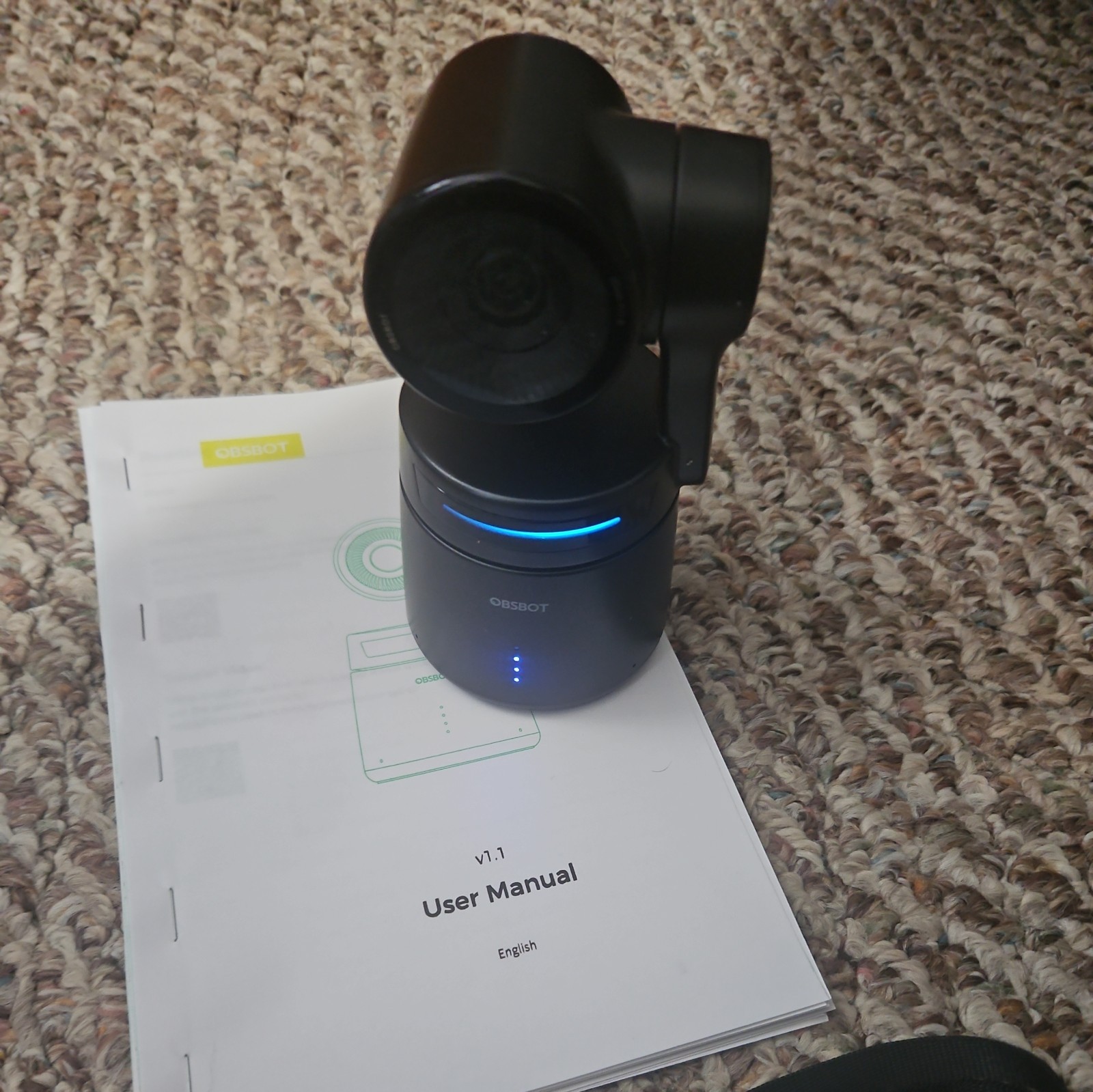 OBSBOT Tail Air 4K AI PTZ Webcam Streaming Camera Auto Tracking and cable