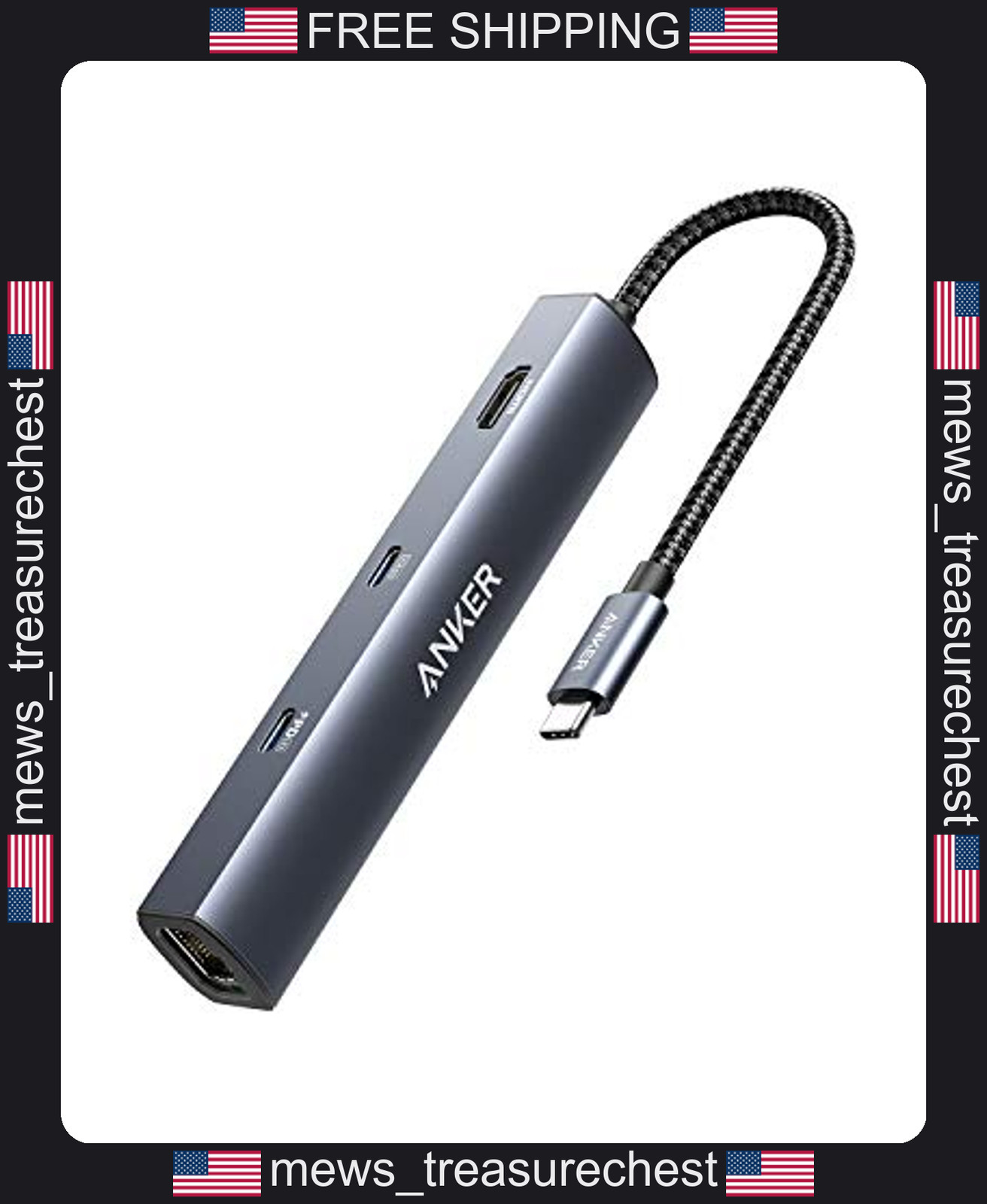 Anker USB-C Hub with Ethernet and 6 Ports for Laptops
