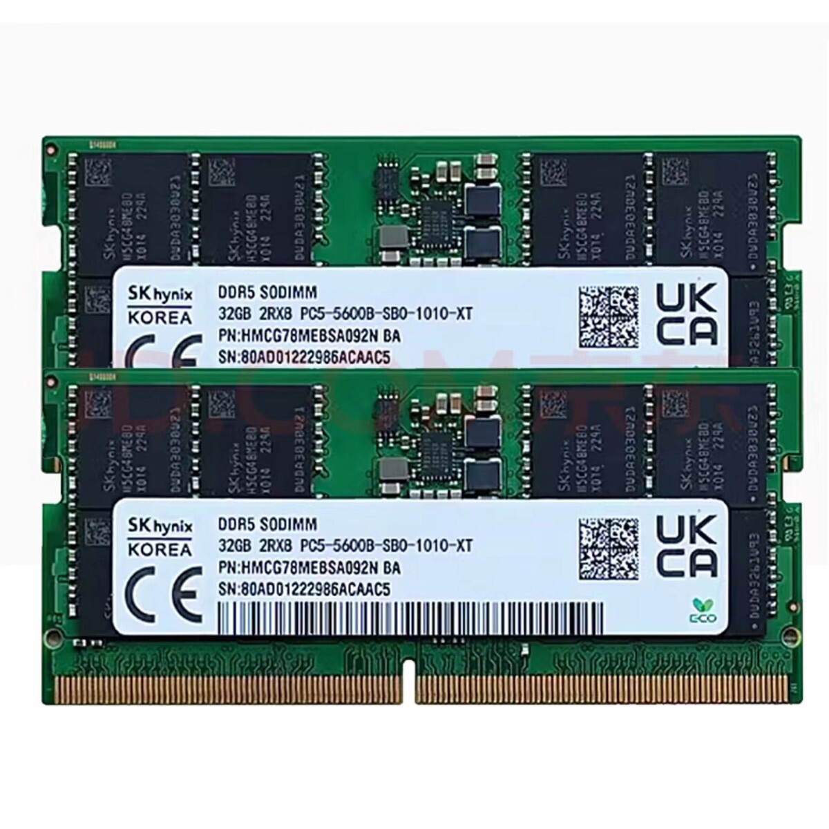 Hynix 64GB 2X32GB DDR5 5600MHz PC5-44800 262-Pins 2RX8 SODIMM Laptop Memory Ram