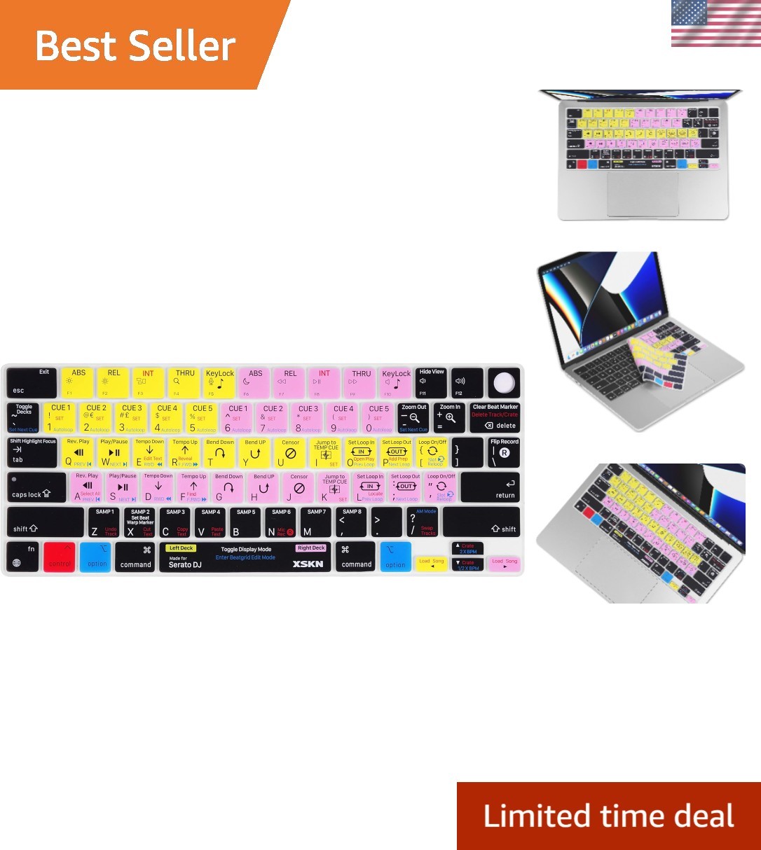 Serato DJ Shortcut  Version Keyboard Cover | for 2026-2021 MacBook Pro 14 16 ...