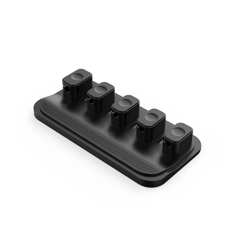5 Clip Magnetic Cable Holder Silicone Car Desktop Cord Organizer Wire Management