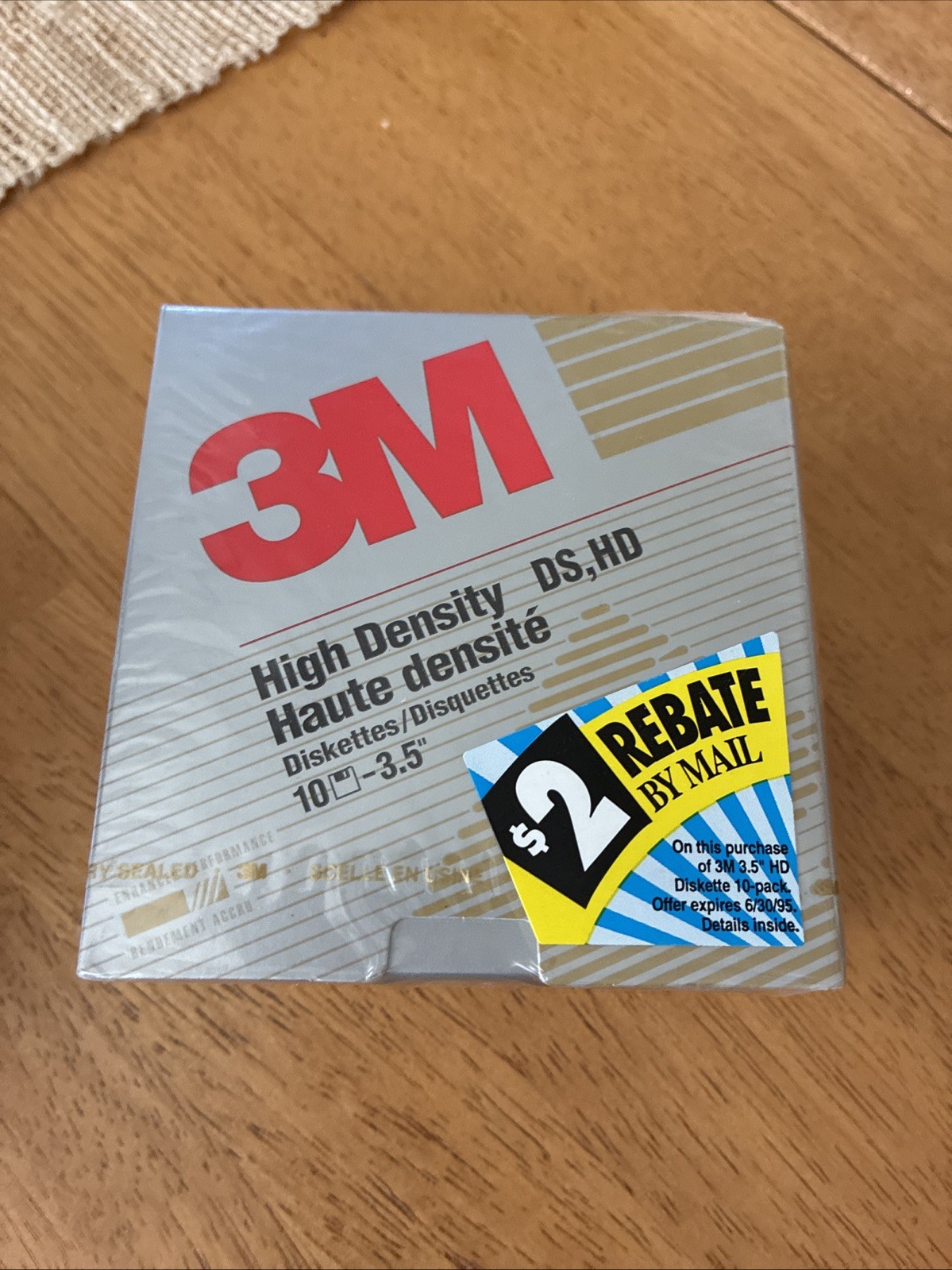 Vintage 3M High Density 3.5” DS/HD Floppy Disks 1.44MB 10 Pack New Sealed
