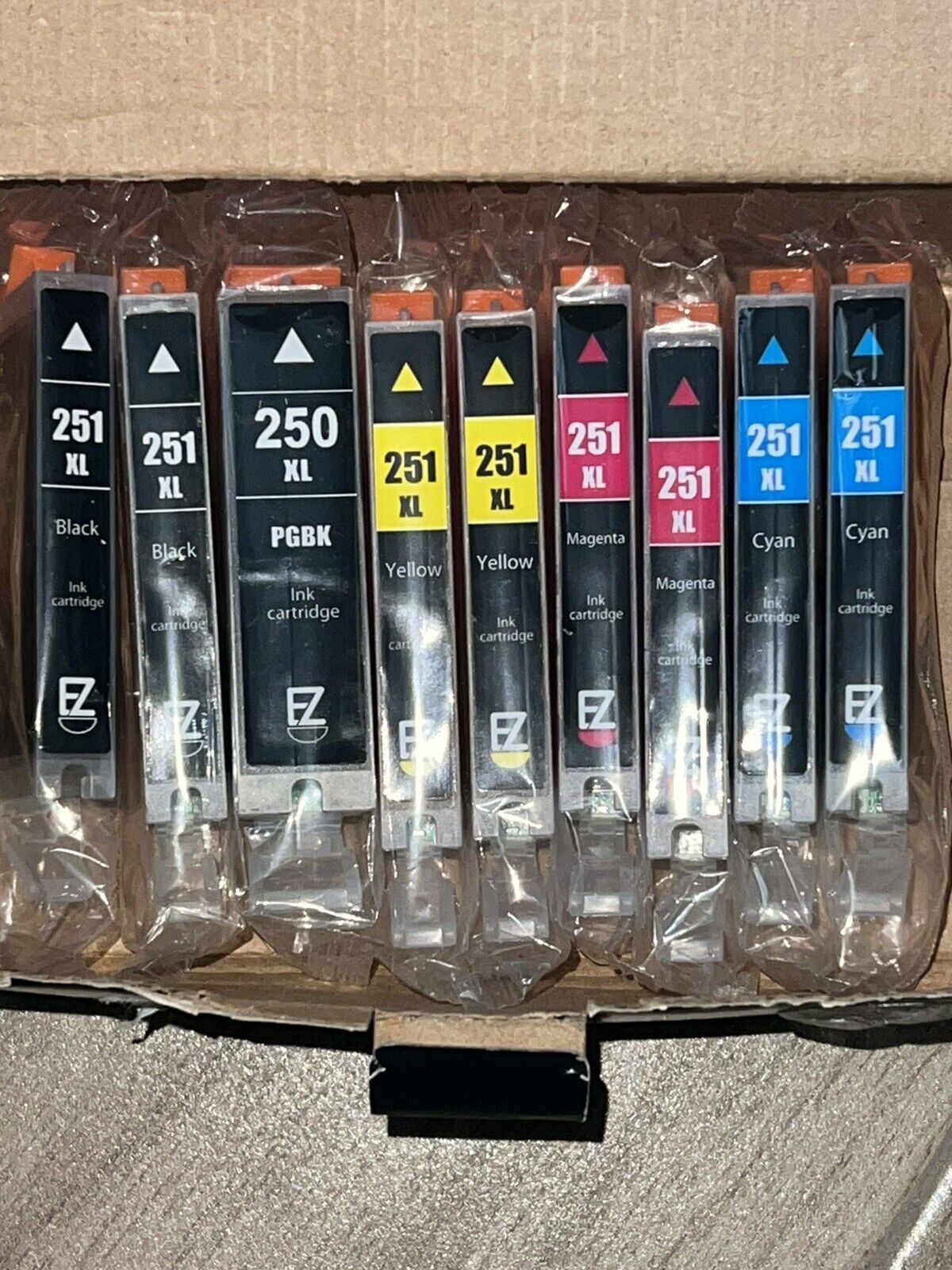 EZ Ink EZink 250/251XL Tri Color & Black Cartridge 9-Pack All Sealed