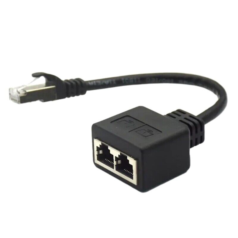 Convenient Female to Twin Male Splitter Cable RJ45 Adapter Cord Networks Line